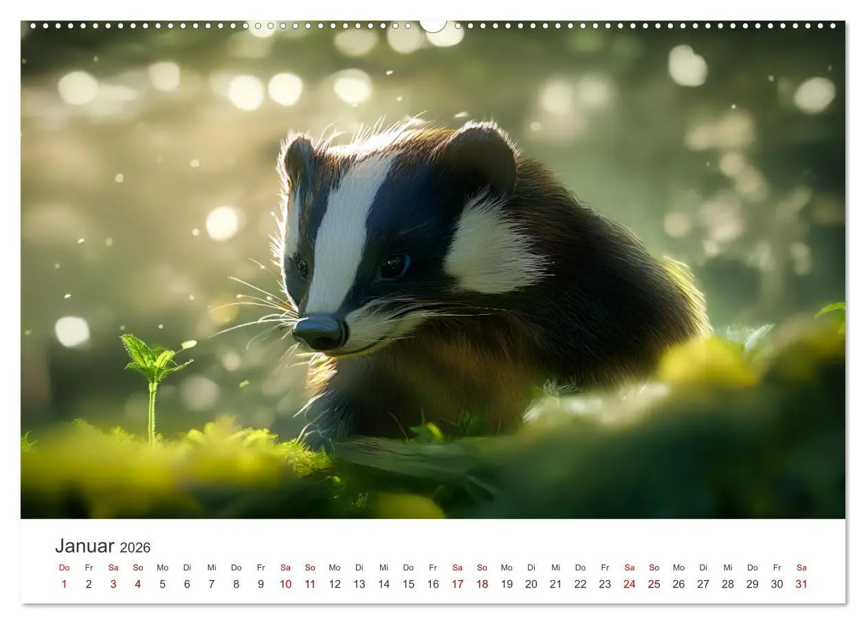 Bild: 9783457291764 | Stur, stark, sympathisch - Der Dachs - Kalender (hochwertiger...