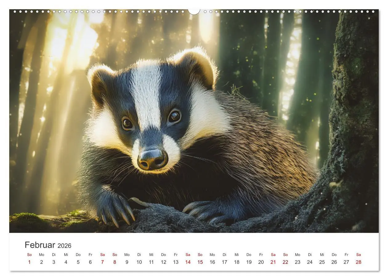 Bild: 9783457291764 | Stur, stark, sympathisch - Der Dachs - Kalender (hochwertiger...