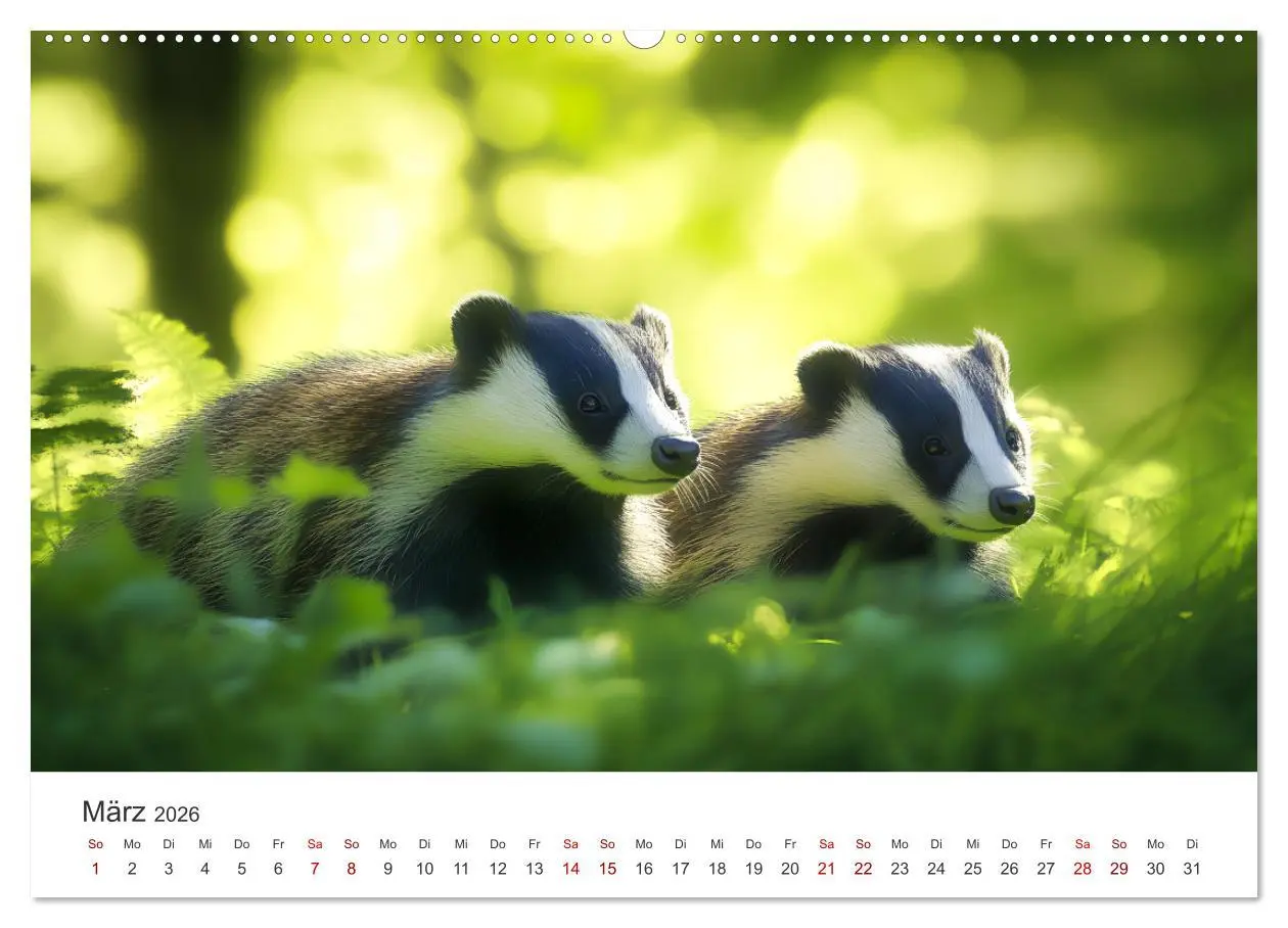 Bild: 9783457291764 | Stur, stark, sympathisch - Der Dachs - Kalender (hochwertiger...