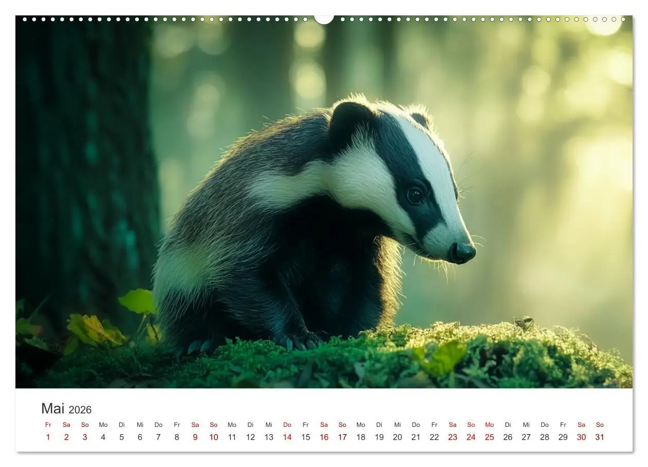 Bild: 9783457291764 | Stur, stark, sympathisch - Der Dachs - Kalender (hochwertiger...