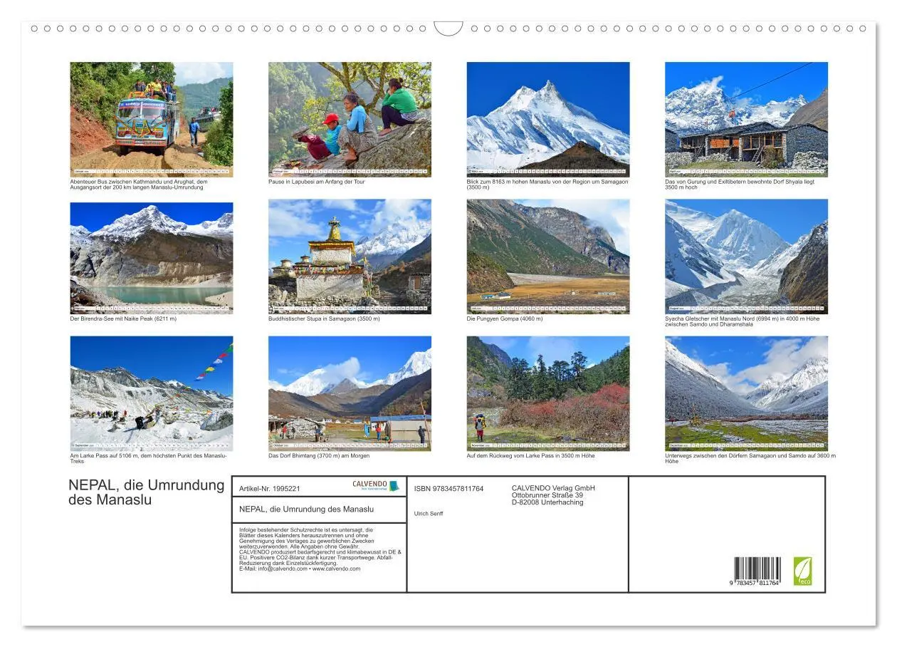 Bild: 9783457811764 | NEPAL, die Umrundung des Manaslu (Wandkalender 2026 DIN A2 quer),...