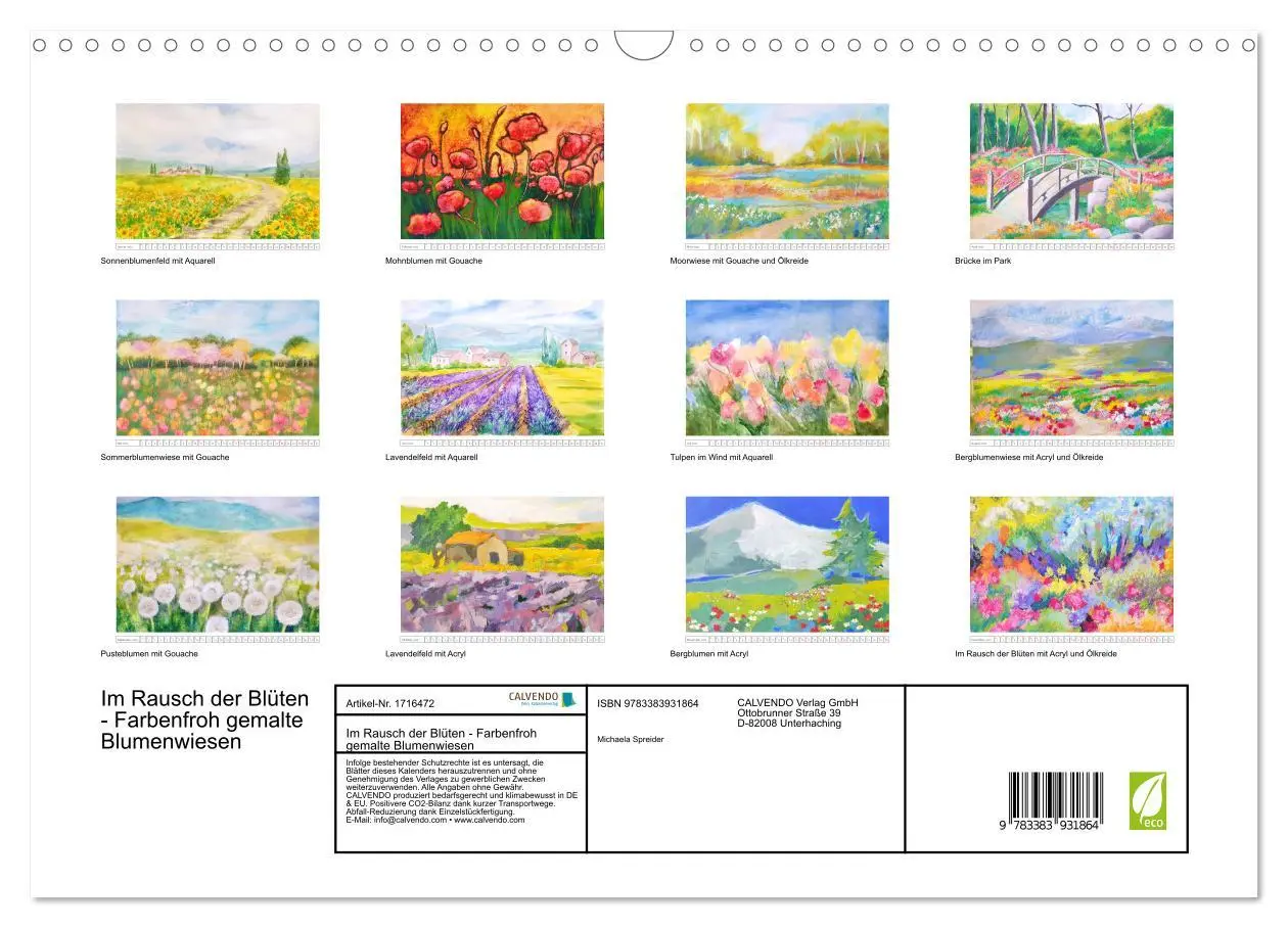 Bild: 9783383931864 | Im Rausch der Blüten - Farbenfroh gemalte Blumenwiesen...