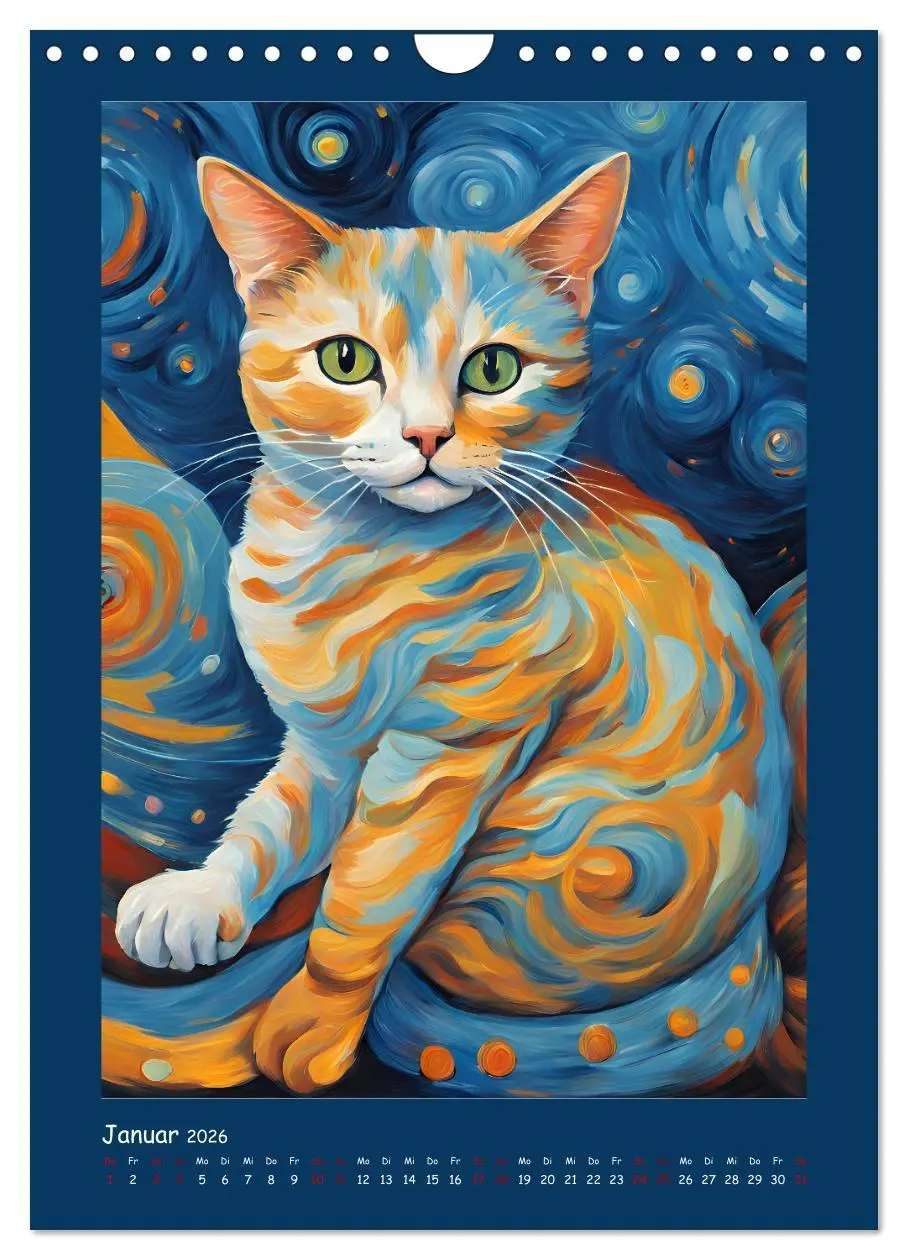 Bild: 9783457281864 | Katzen im Farbenspiel (Wandkalender 2026 DIN A4 hoch), CALVENDO...