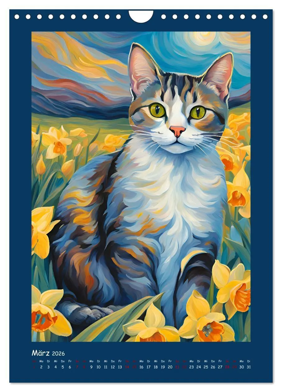 Bild: 9783457281864 | Katzen im Farbenspiel (Wandkalender 2026 DIN A4 hoch), CALVENDO...