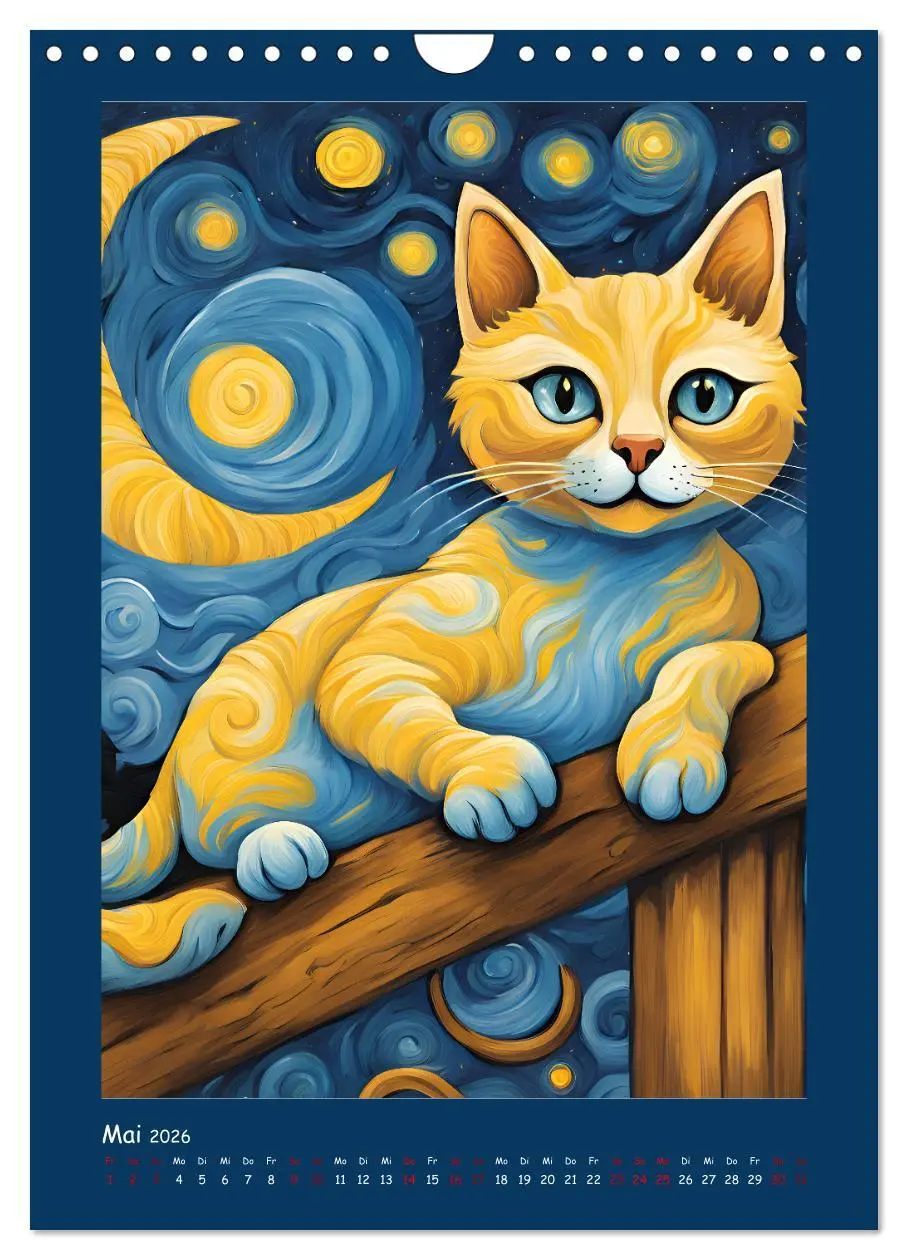 Bild: 9783457281864 | Katzen im Farbenspiel (Wandkalender 2026 DIN A4 hoch), CALVENDO...