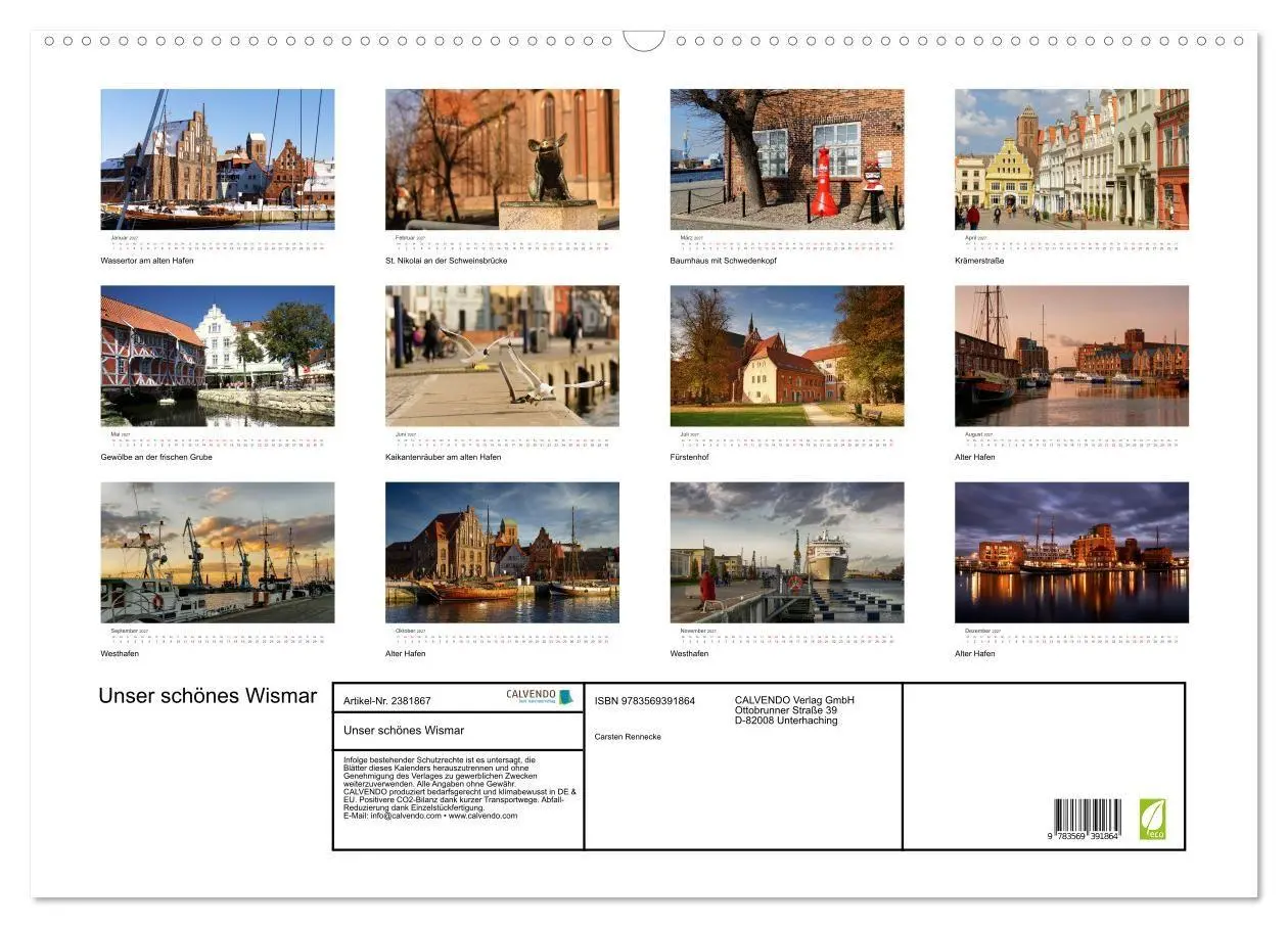 Bild: 9783569391864 | Unser schönes Wismar (Wandkalender 2027 DIN A2 quer), CALVENDO...