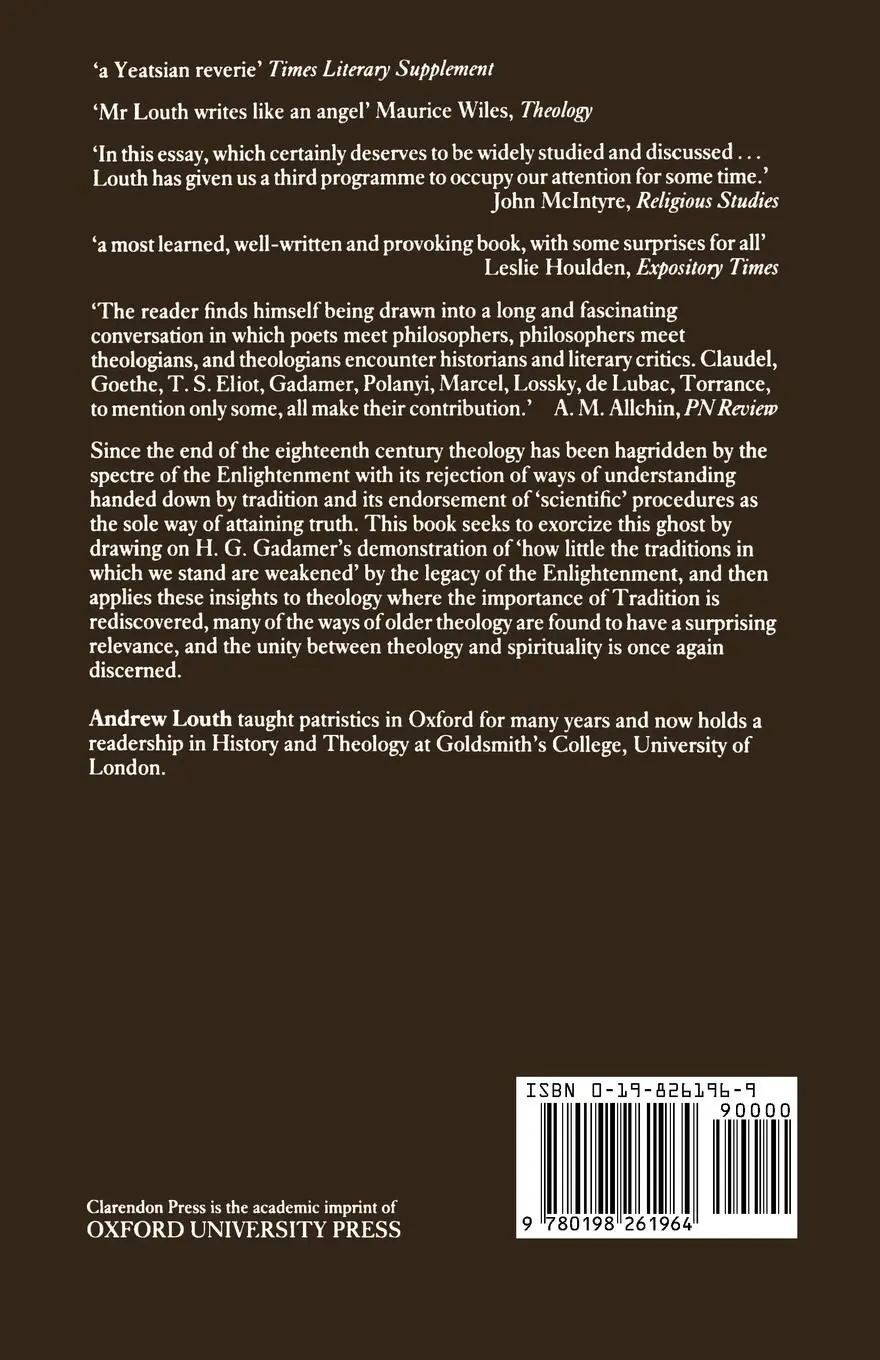 Rückseite: 9780198261964 | Discerning the Mystery | An Essay on the Nature of Theology | Louth