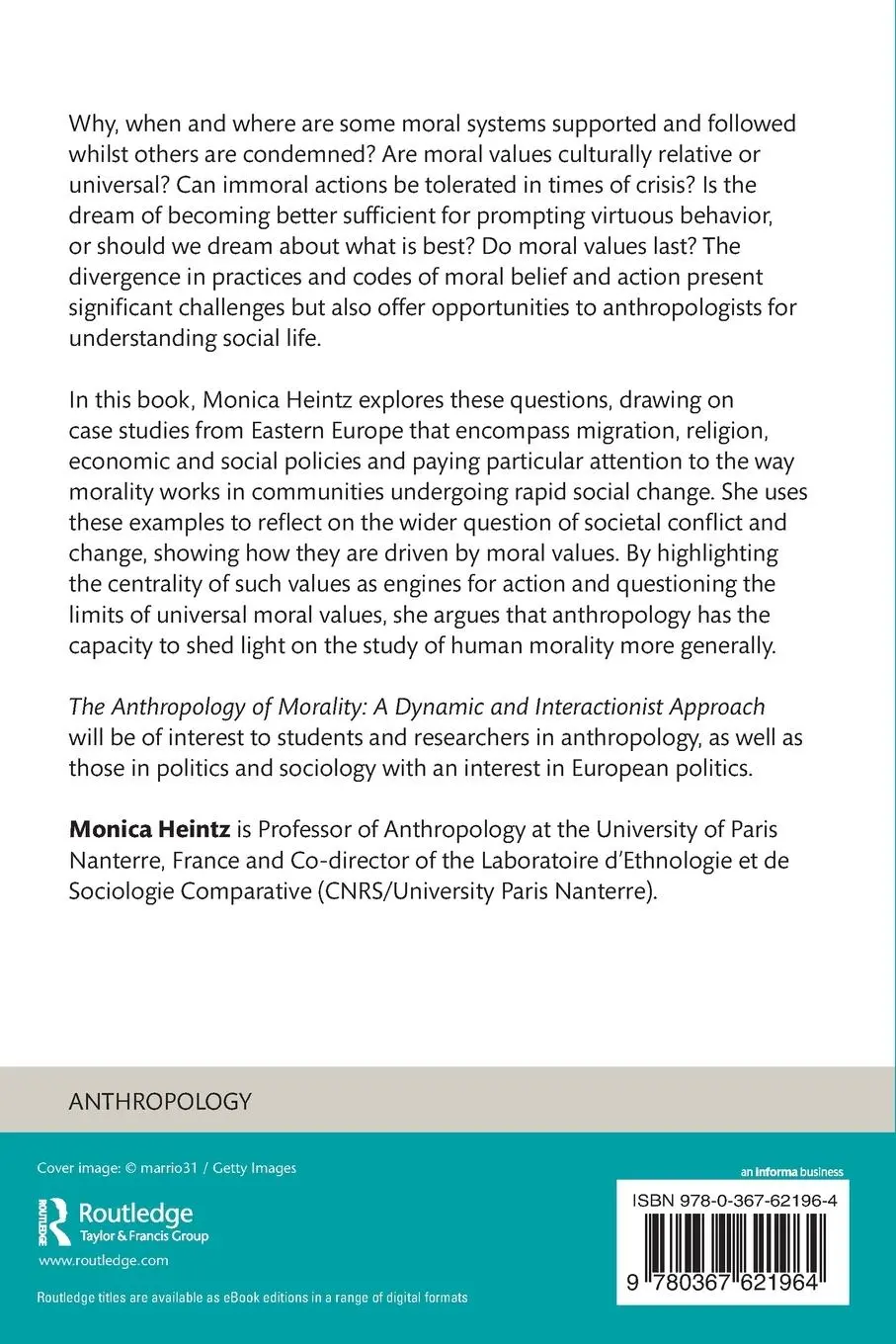 Rückseite: 9780367621964 | The Anthropology of Morality | A Dynamic and Interactionist Approach