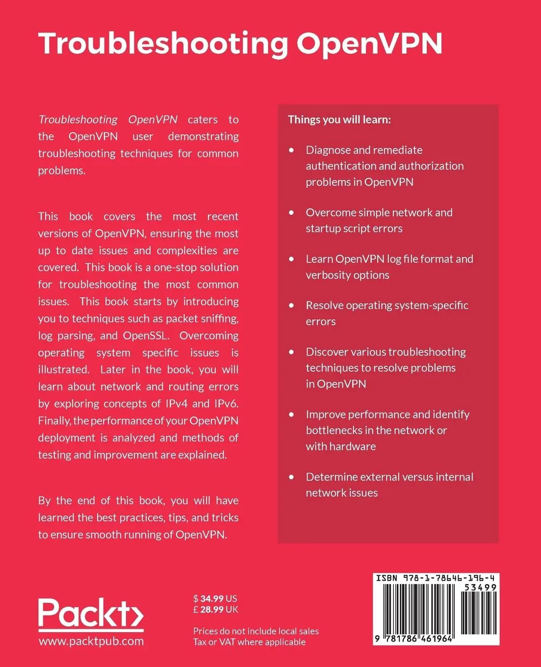 Rückseite: 9781786461964 | Troubleshooting OpenVPN | Eric F Crist | Taschenbuch | Englisch | 2017