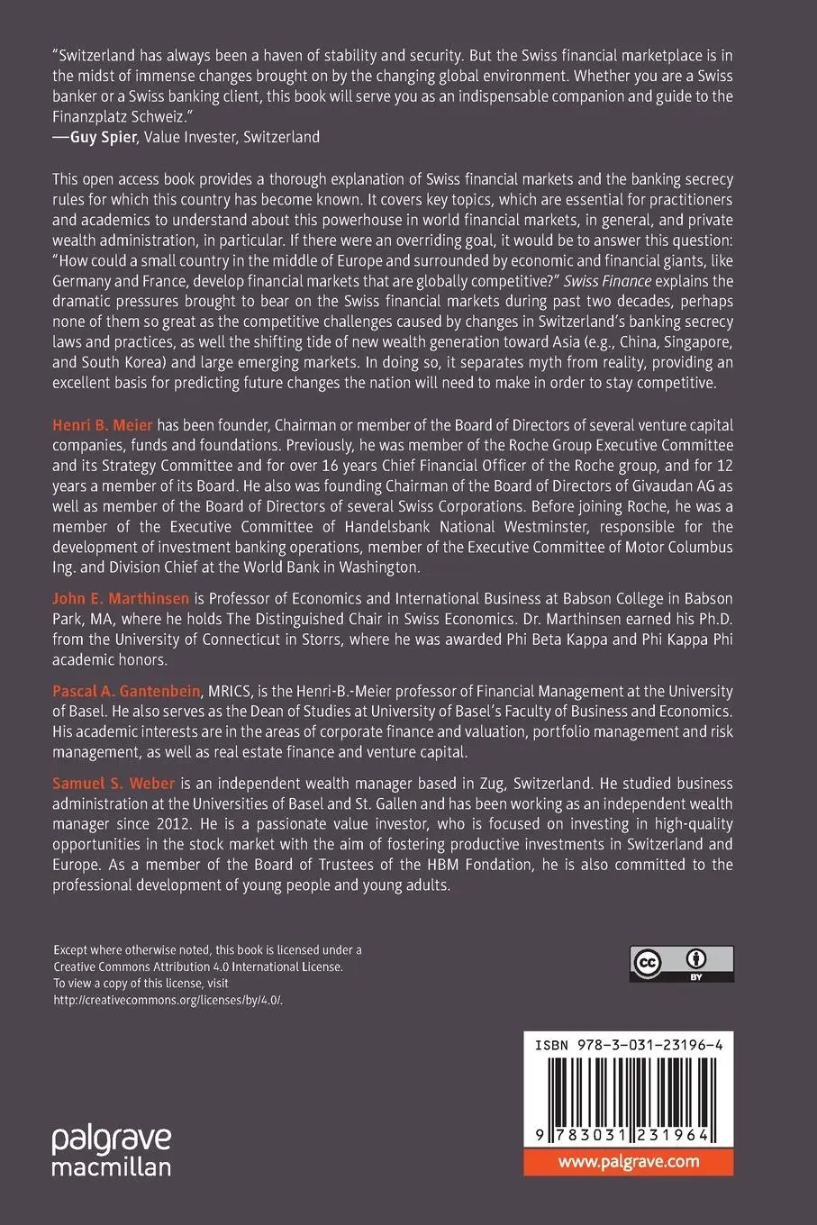 Rückseite: 9783031231964 | Swiss Finance | Banking, Finance, and Digitalization | Meier (u. a.)