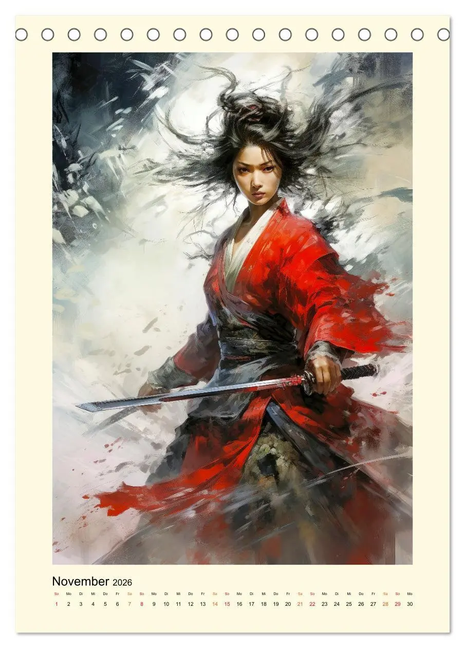 Bild: 9783516291964 | Samurai Amazonen (Tischkalender 2026 DIN A5 hoch), CALVENDO...