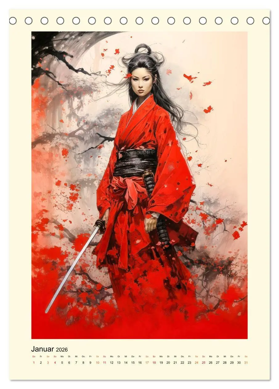 Bild: 9783516291964 | Samurai Amazonen (Tischkalender 2026 DIN A5 hoch), CALVENDO...