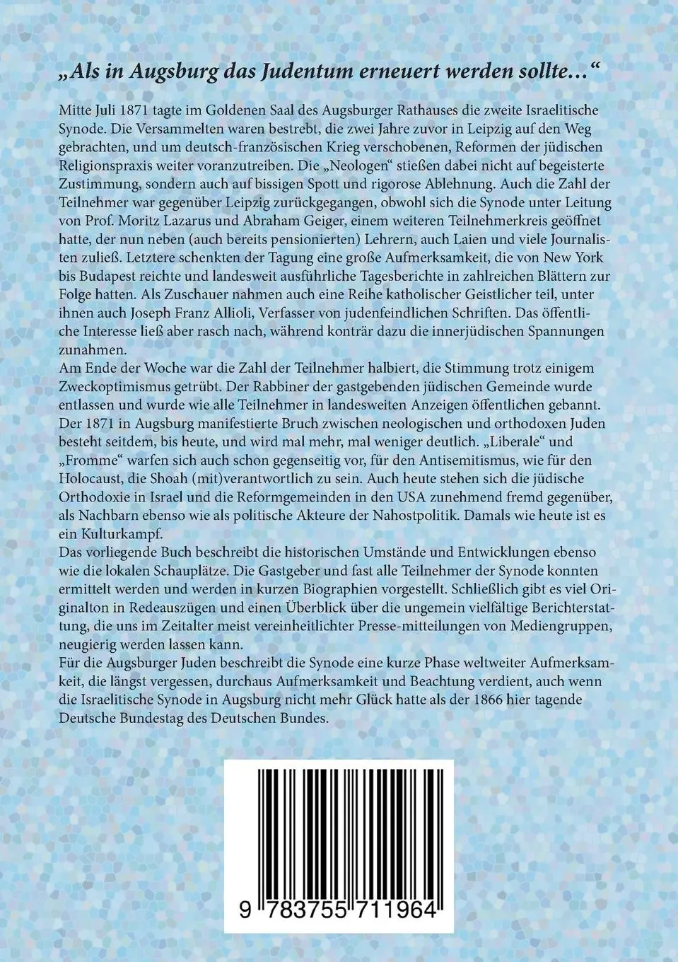 Rückseite: 9783755711964 | Die Israelitische Synode des Jahres 1871 | Yehuda David Shenef | Buch
