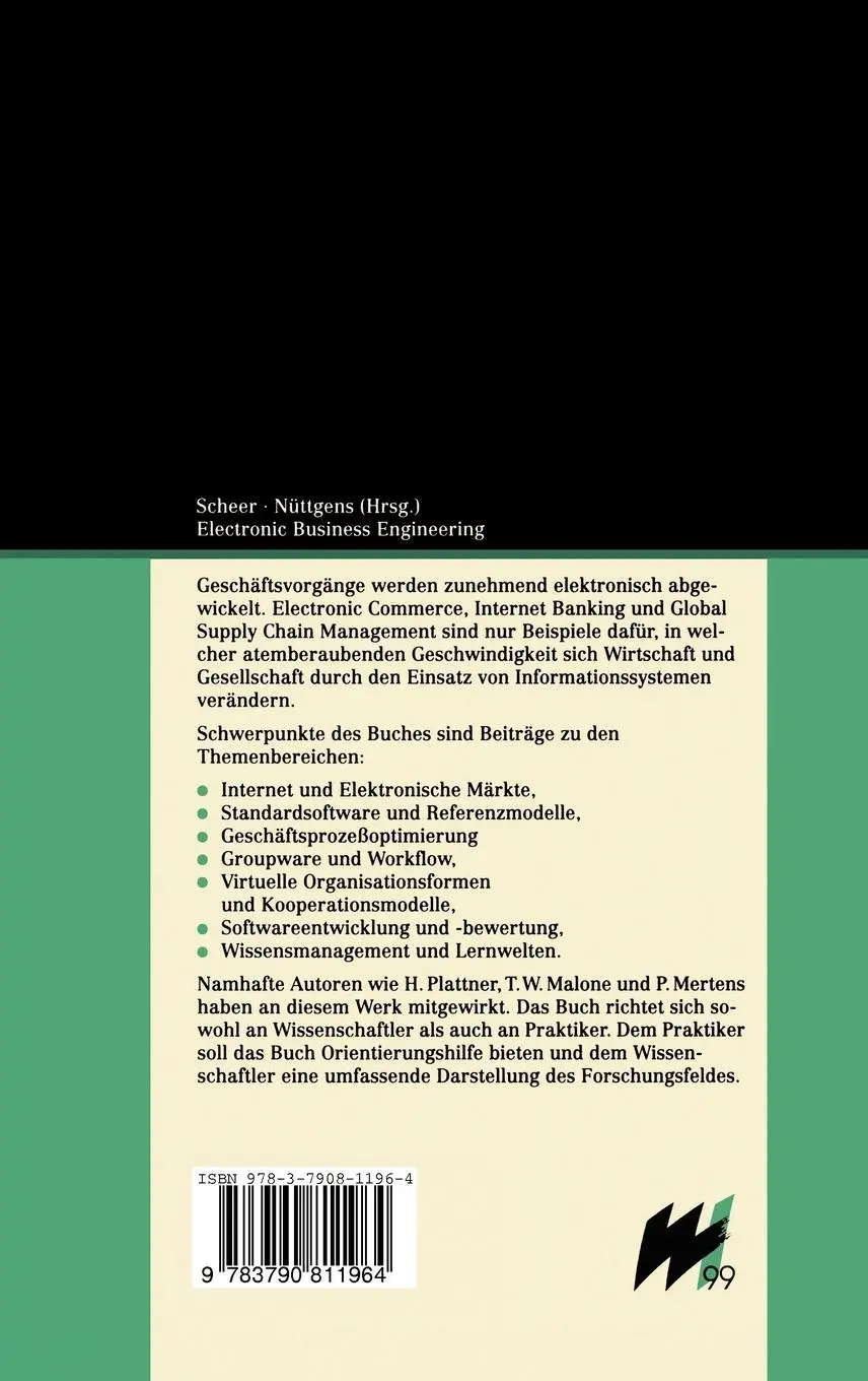 Rückseite: 9783790811964 | Electronic Business Engineering | Markus Nüttgens (u. a.) | Buch | XII