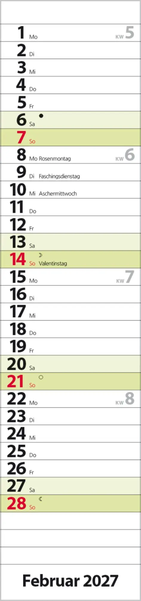 Bild: 9783819301964 | Streifenplaner Compact Grün 2027 | Verlag Korsch | Kalender | 13 S.