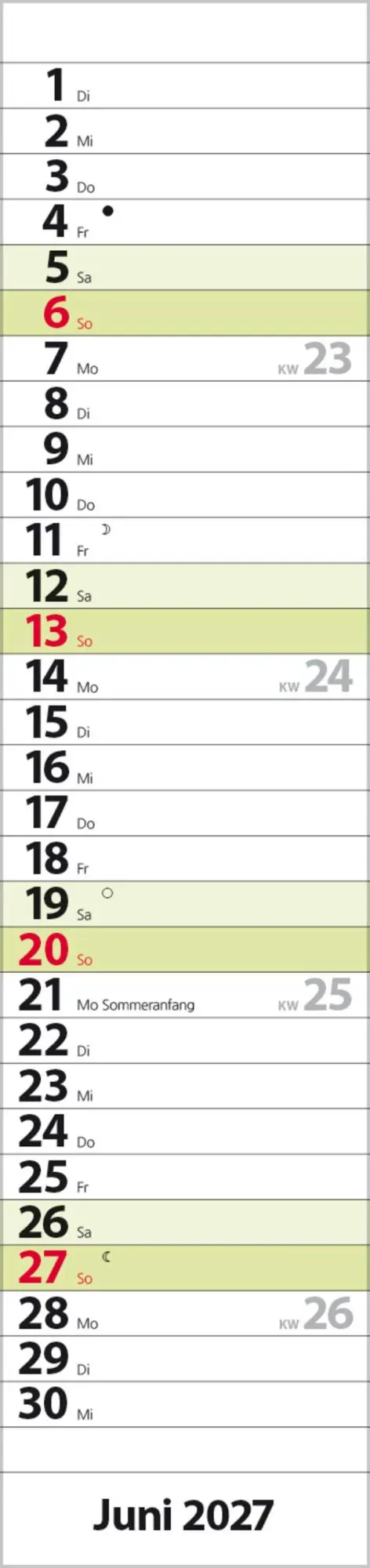 Bild: 9783819301964 | Streifenplaner Compact Grün 2027 | Verlag Korsch | Kalender | 13 S.