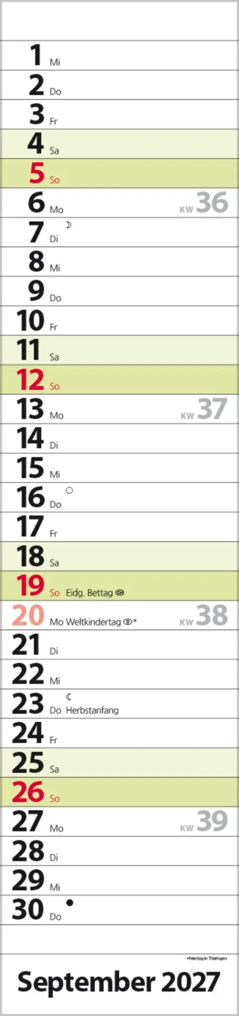 Bild: 9783819301964 | Streifenplaner Compact Grün 2027 | Verlag Korsch | Kalender | 13 S.