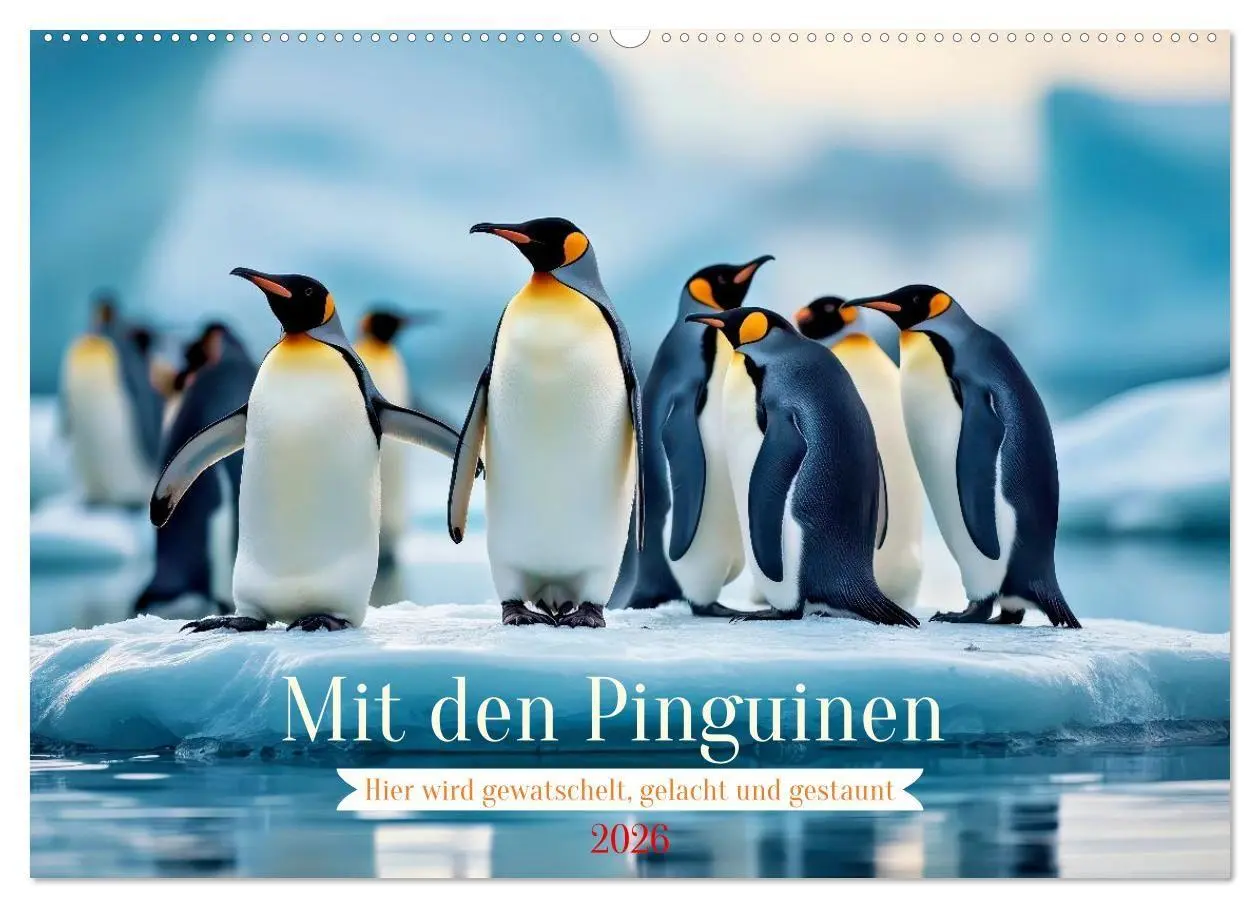Cover: 9783516702064 | Mit den Pinguinen (Wandkalender 2026 DIN A2 quer), CALVENDO...