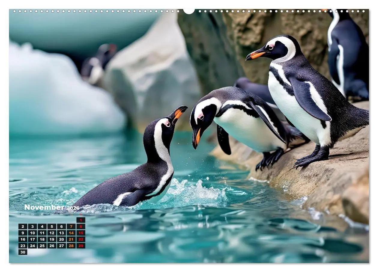 Bild: 9783516702064 | Mit den Pinguinen (Wandkalender 2026 DIN A2 quer), CALVENDO...
