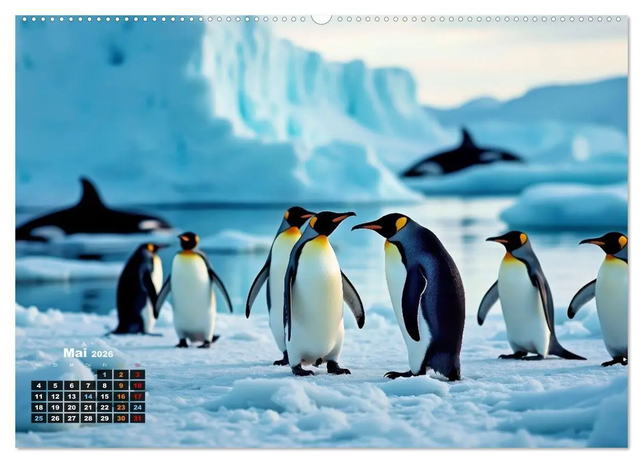 Bild: 9783516702064 | Mit den Pinguinen (Wandkalender 2026 DIN A2 quer), CALVENDO...