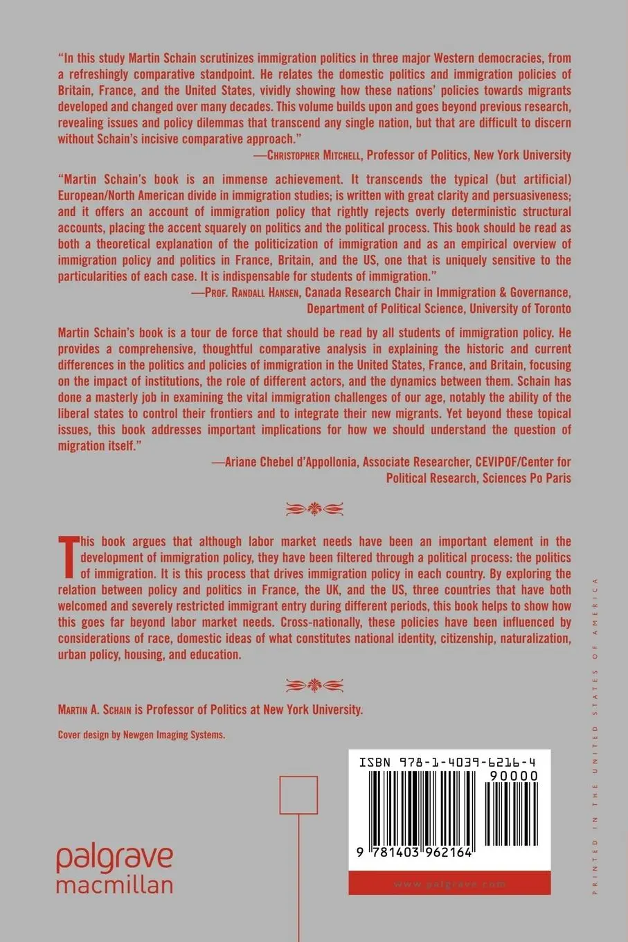 Rückseite: 9781403962164 | The Politics of Immigration in France, Britain, and the United States