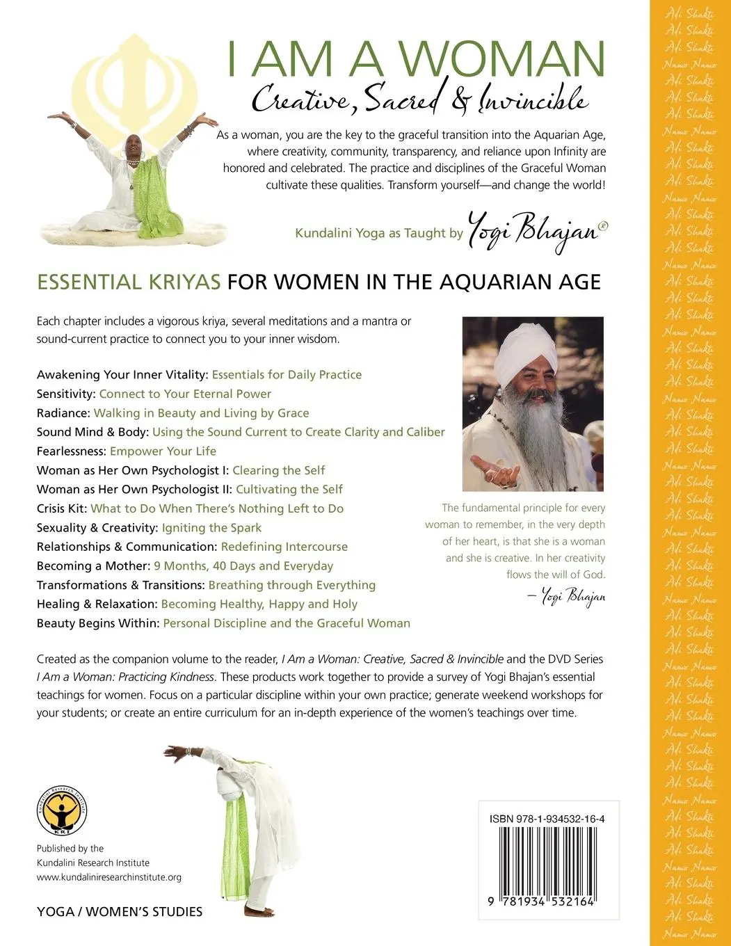 Rückseite: 9781934532164 | I am a Woman Creative, Sacred &amp; Invincible | Yogi Bhajan | Taschenbuch