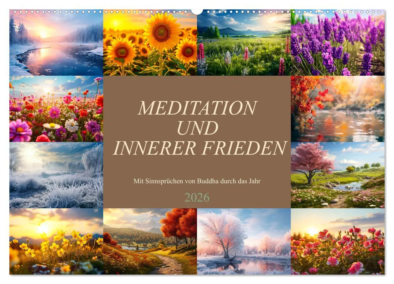 Cover: 9783457532164 | Meditation und innerer Frieden (Wandkalender 2026 DIN A2 quer),...