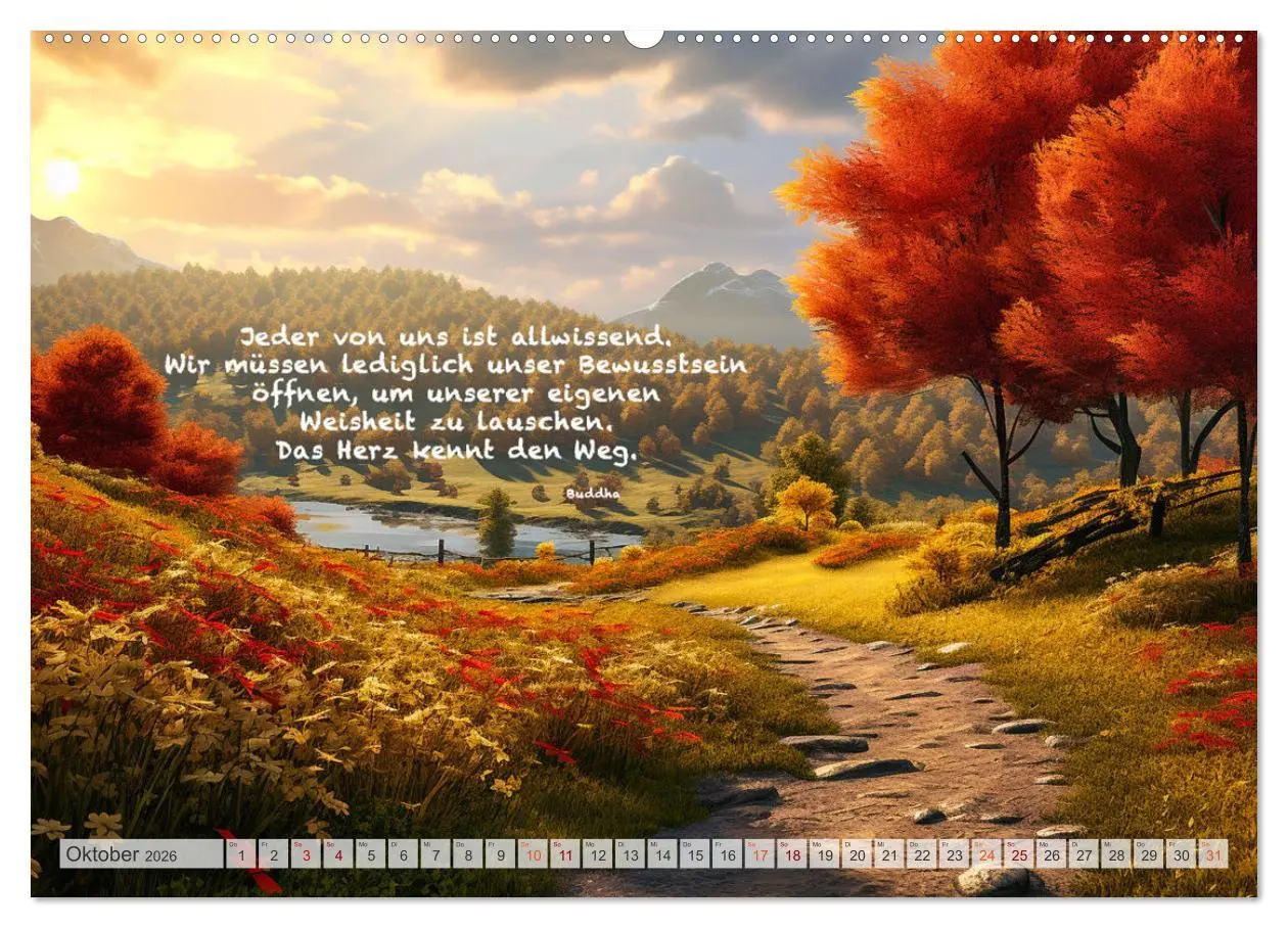 Bild: 9783457532164 | Meditation und innerer Frieden (Wandkalender 2026 DIN A2 quer),...