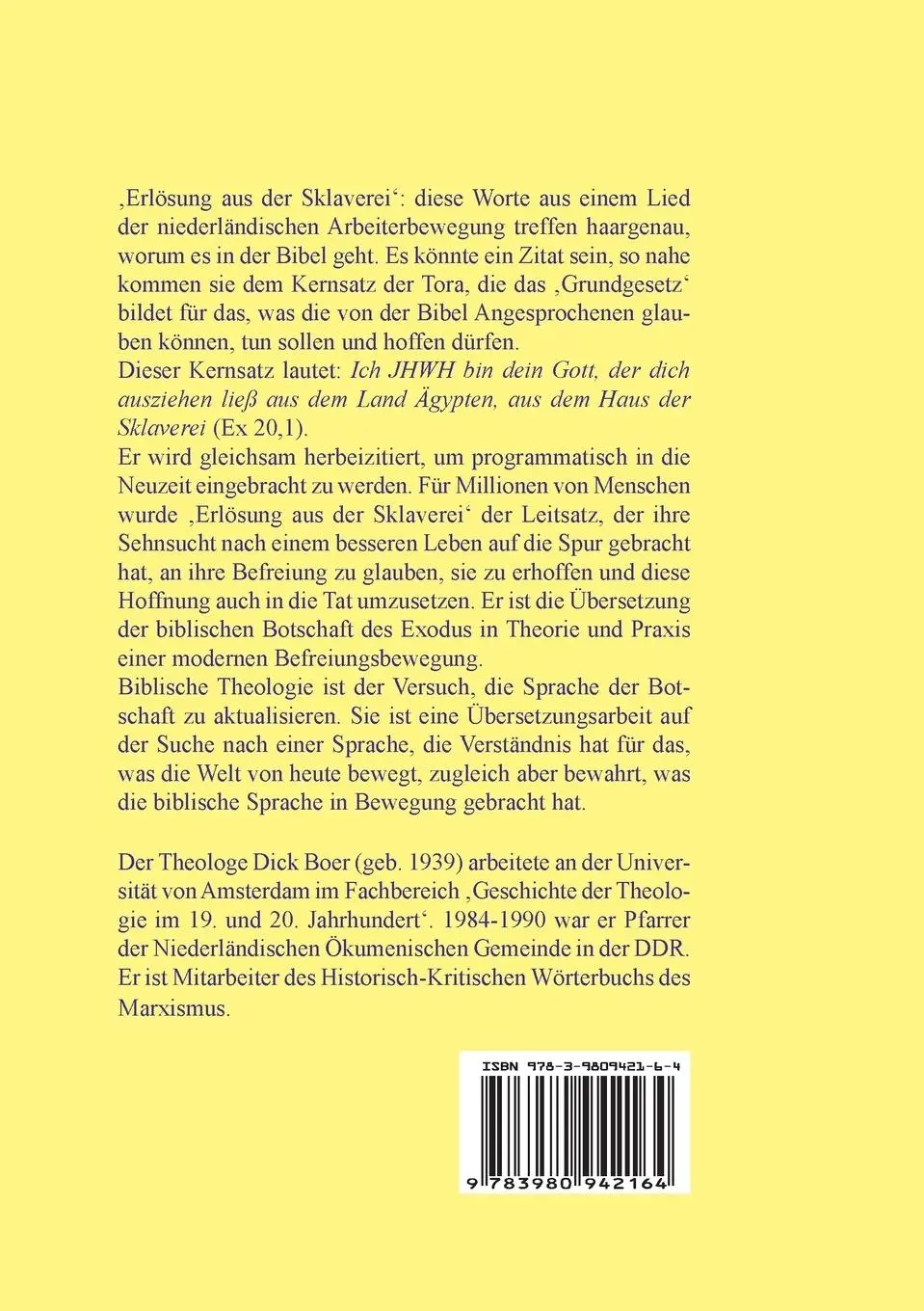 Rückseite: 9783980942164 | Erlösung aus der Sklaverei | Dick Boer | Taschenbuch | 380 S. | 2008