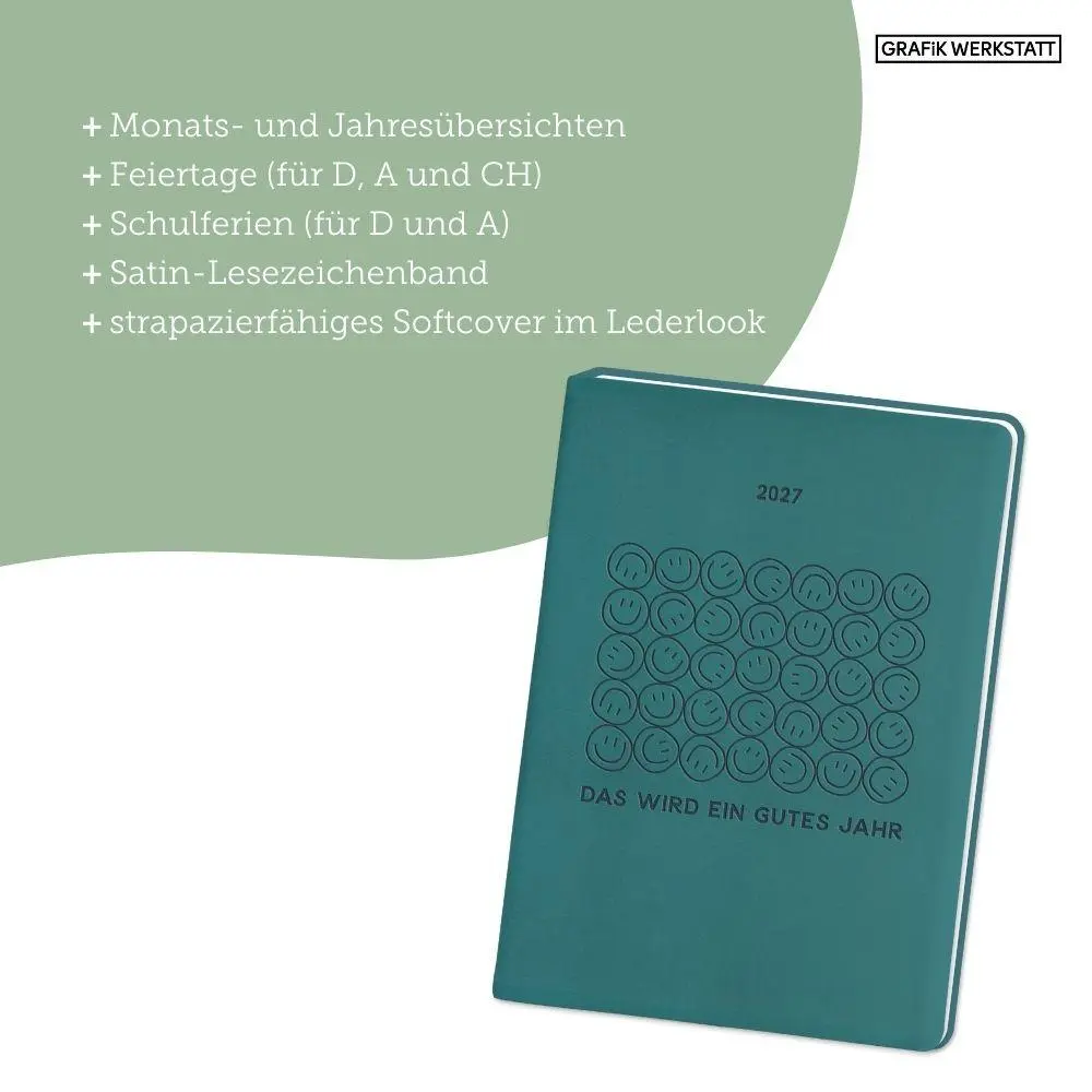 Bild: 9783986362164 | Terminplaner Lederlook 2027 Petrol | Terminplaner Lederlook A6 | Buch