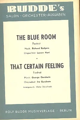 Cover: 9990090852164 | The blue Room und That certain Feeling: für Salonorchester