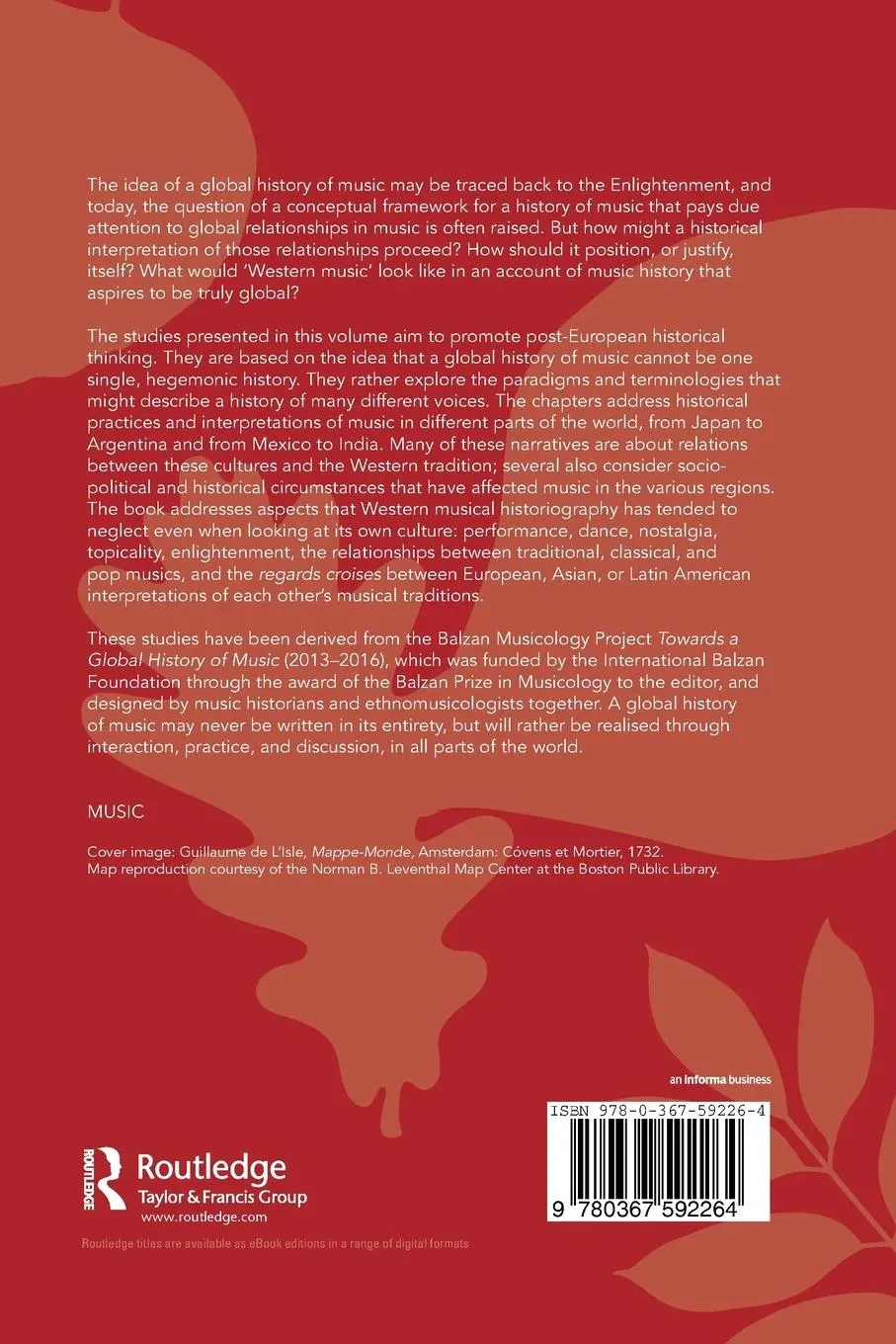 Rückseite: 9780367592264 | Studies on a Global History of Music | A Balzan Musicology Project
