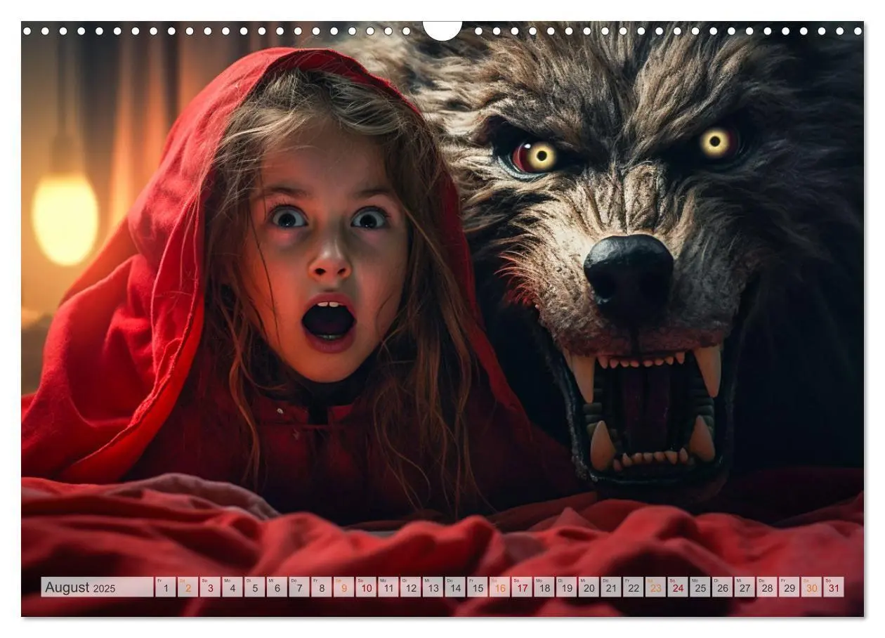 Bild: 9783383892264 | Rotkäppchen und der Wolf (Wandkalender 2025 DIN A3 quer), CALVENDO...