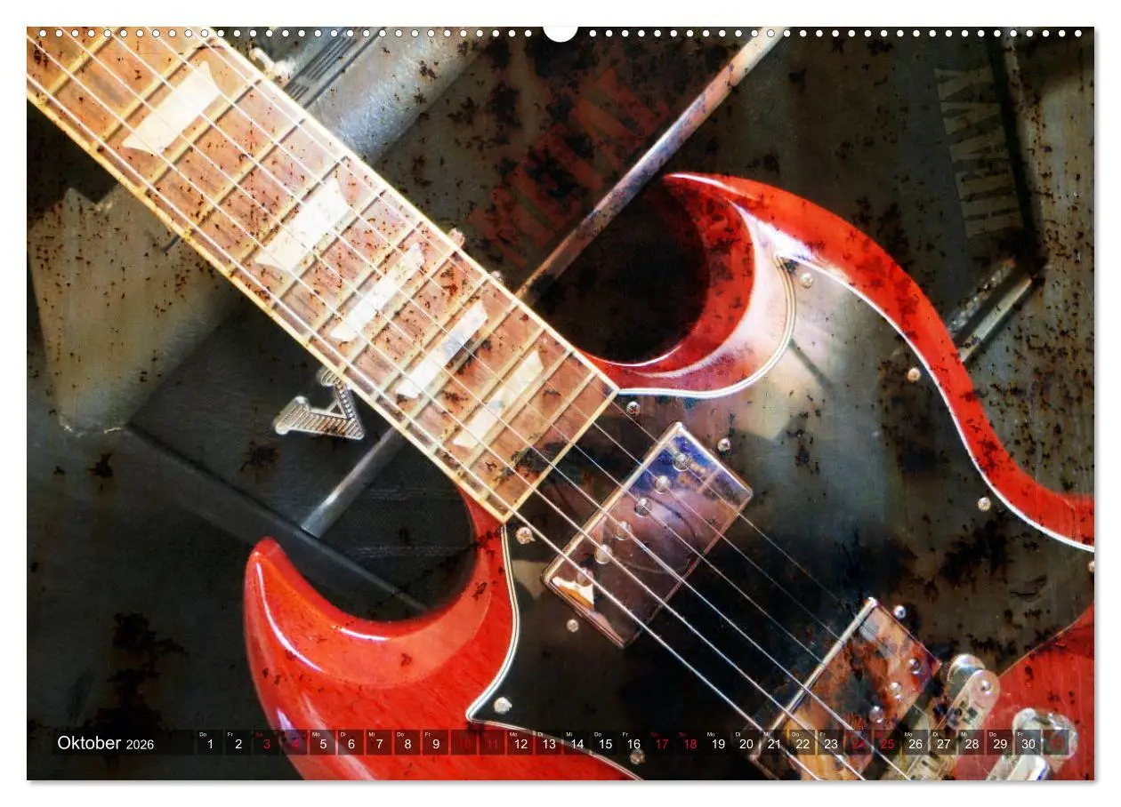 Bild: 9783457902264 | Gitarren - Grunge Style (Wandkalender 2026 DIN A2 quer), CALVENDO...