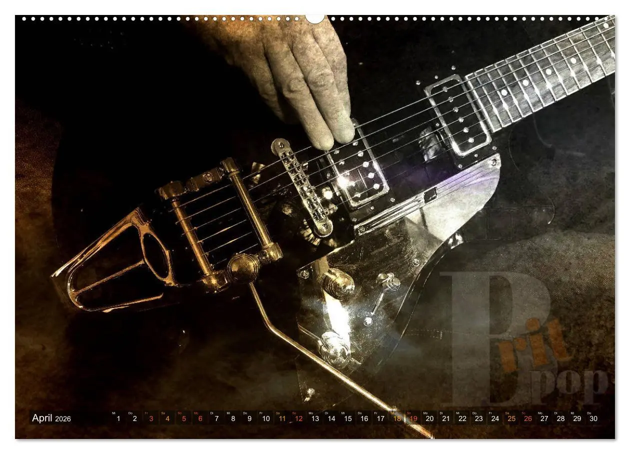 Bild: 9783457902264 | Gitarren - Grunge Style (Wandkalender 2026 DIN A2 quer), CALVENDO...