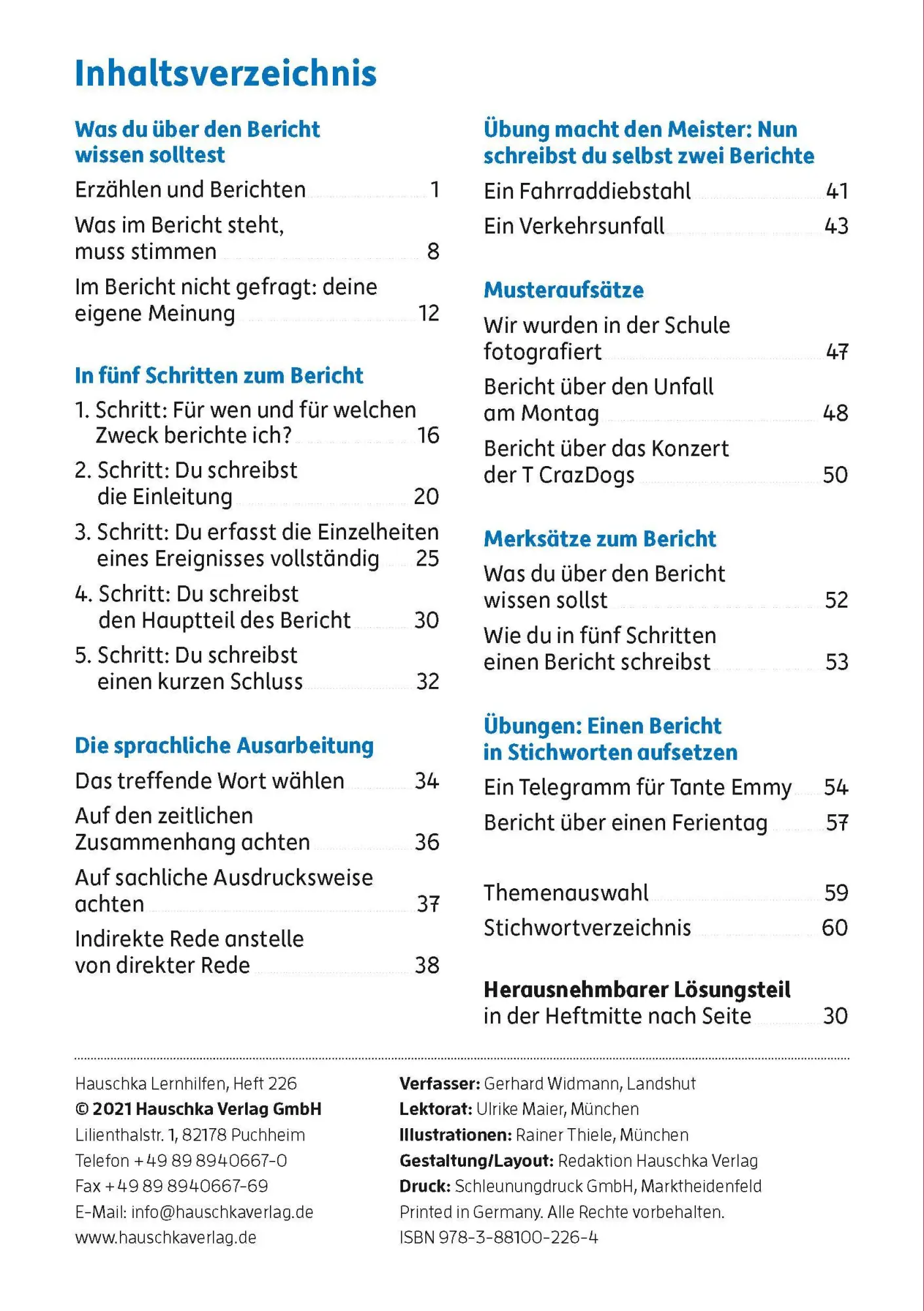 Bild: 9783881002264 | Bericht. Aufsatz 5.-7. Klasse | Gerhard Widmann | Taschenbuch | 76 S.
