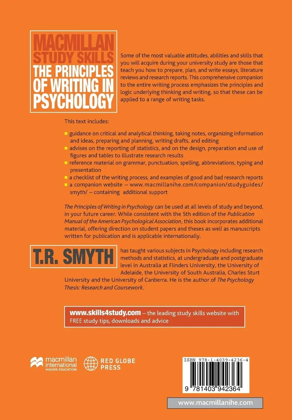 Rückseite: 9781403942364 | The Principles of Writing in Psychology | Thomas R. Smyth | Buch