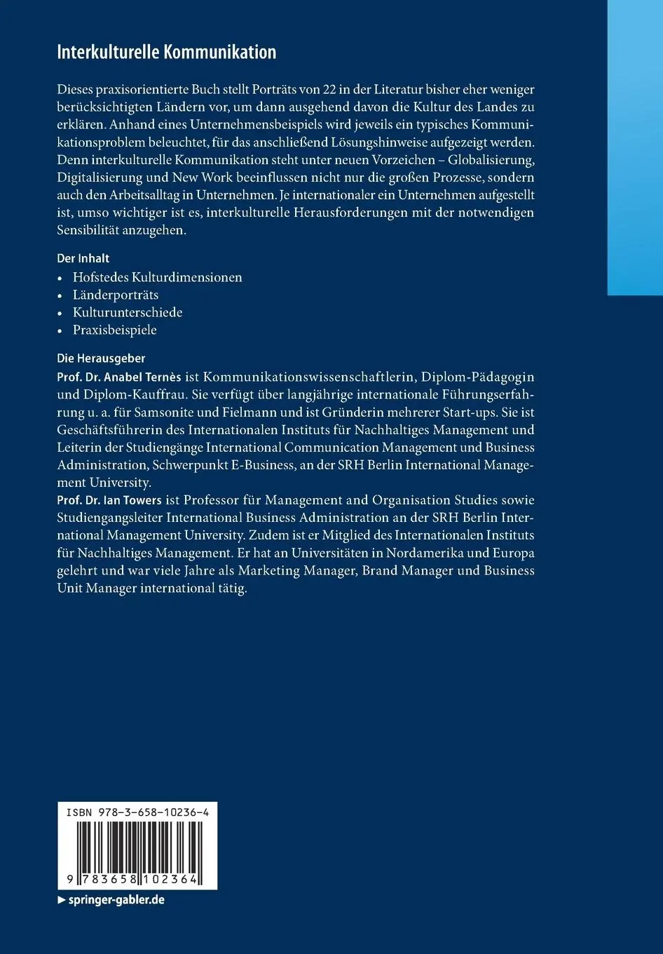Rückseite: 9783658102364 | Interkulturelle Kommunikation | Ian Towers (u. a.) | Taschenbuch | ix