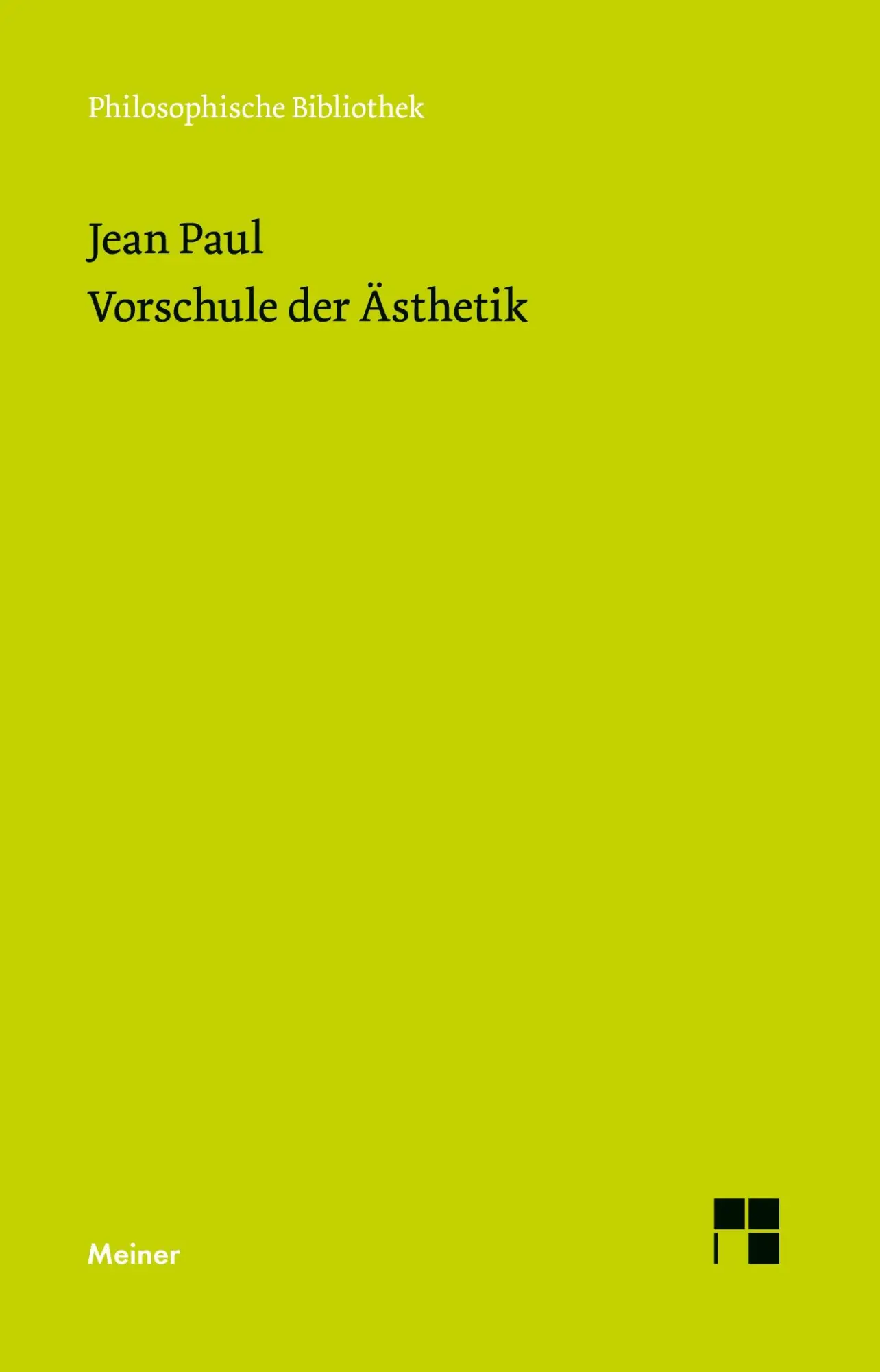 Cover: 9783787352364 | Vorschule der Ästhetik | Jean Paul | Taschenbuch | Deutsch | 2026