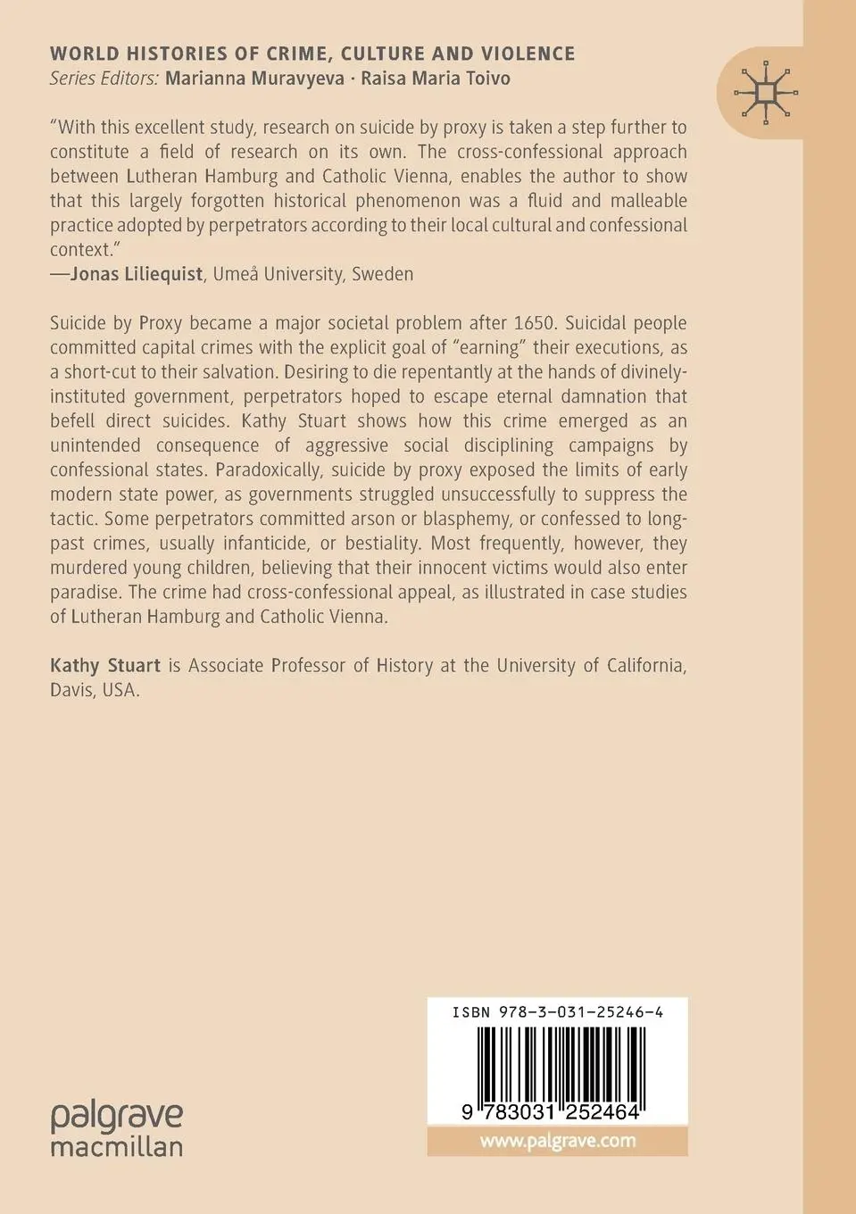 Rückseite: 9783031252464 | Suicide by Proxy in Early Modern Germany | Crime, Sin and Salvation