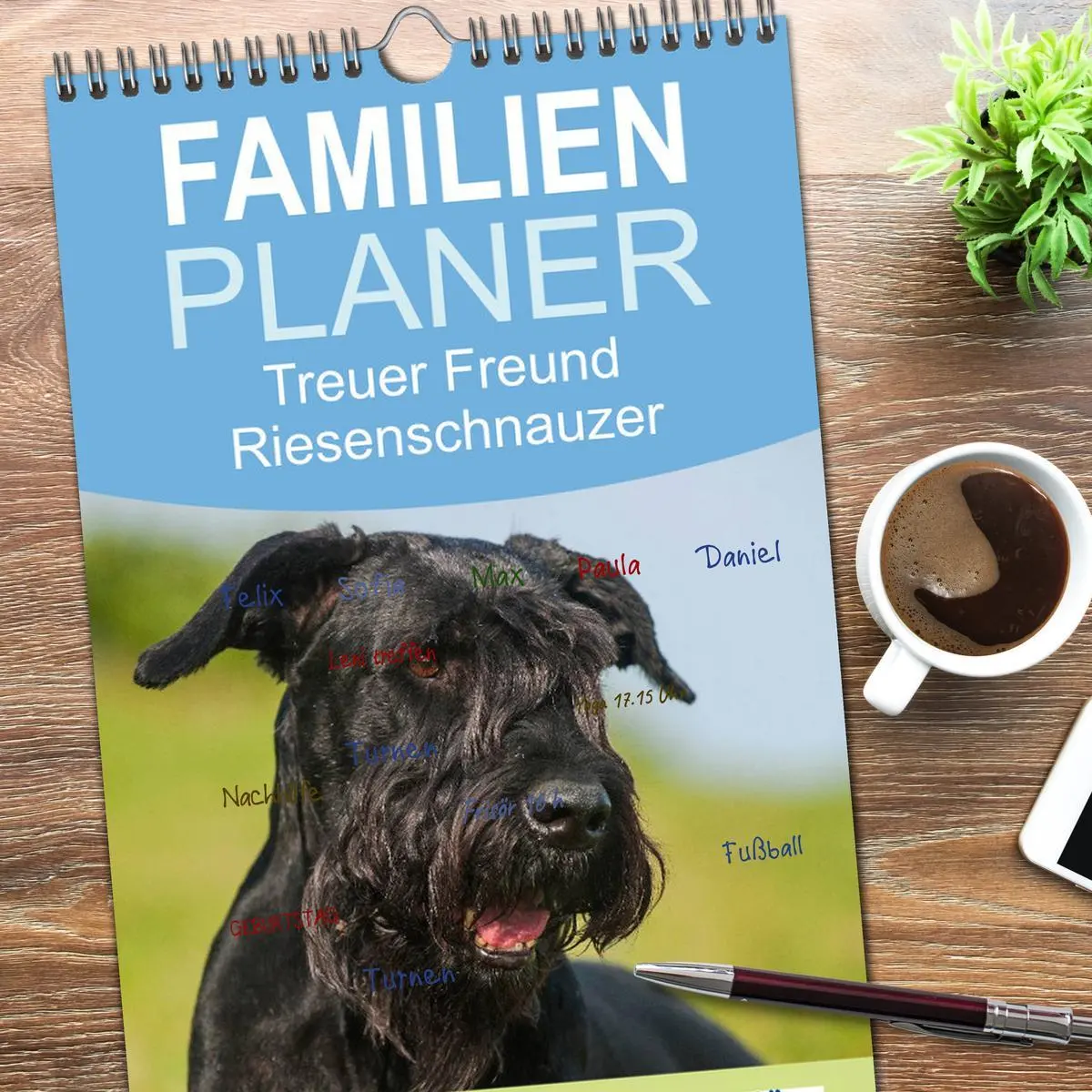 Bild: 9783516522464 | Familienplaner 2026 - Treuer Freund Riesenschnauzer mit 5 Spalten...