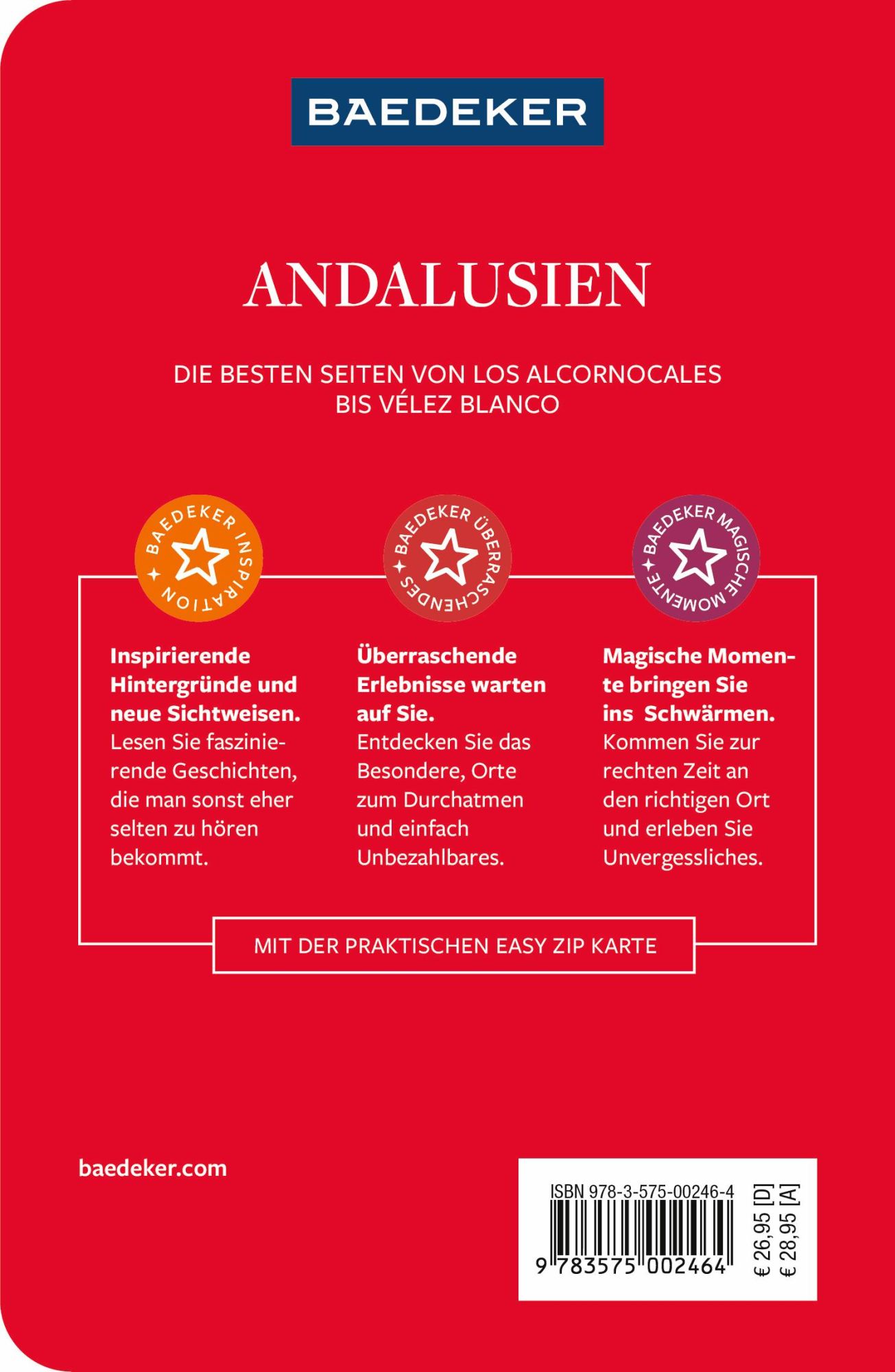 Rückseite: 9783575002464 | Baedeker Reiseführer Andalusien | mit praktischer Karte EASY ZIP
