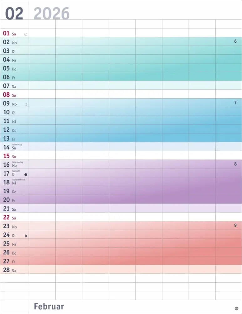 Bild: 9783756412464 | Bunte Wochen Planer XXL 2026 | Kalender | Bürokalender Heye | 14 S.