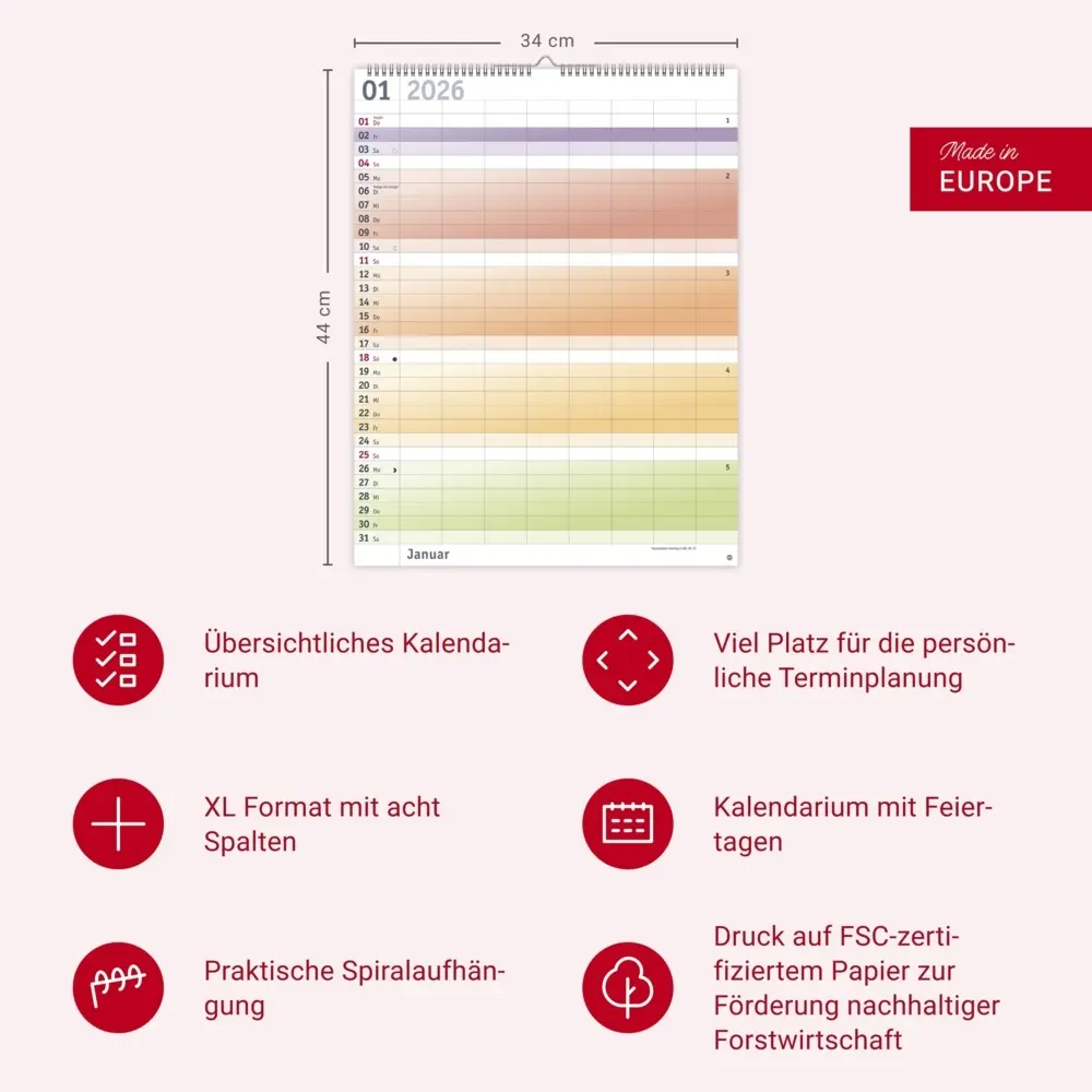 Bild: 9783756412464 | Bunte Wochen Planer XXL 2026 | Kalender | Bürokalender Heye | 14 S.