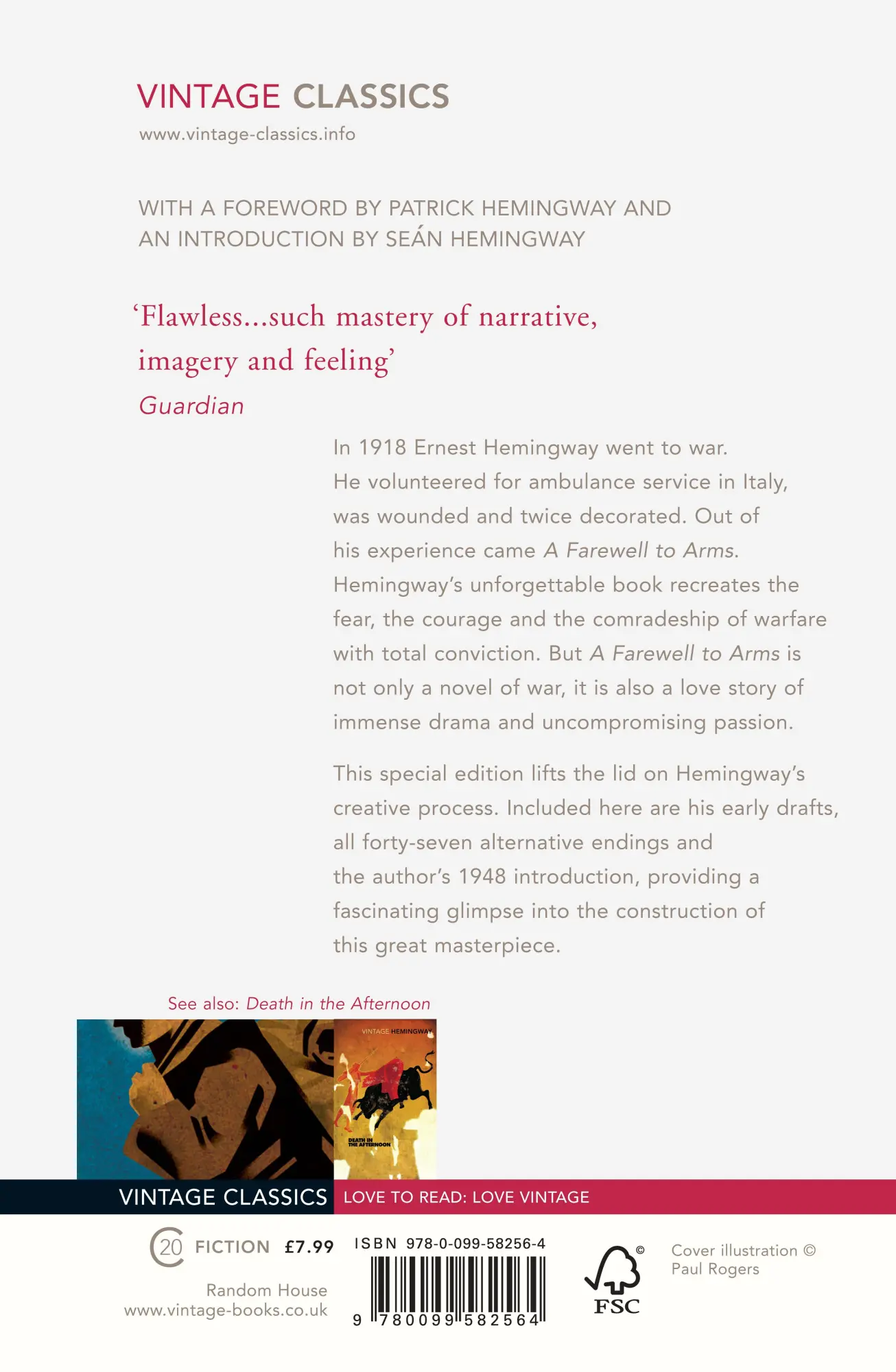 Rückseite: 9780099582564 | A Farewell to Arms | Ernest Hemingway | Taschenbuch | Vintage Classics