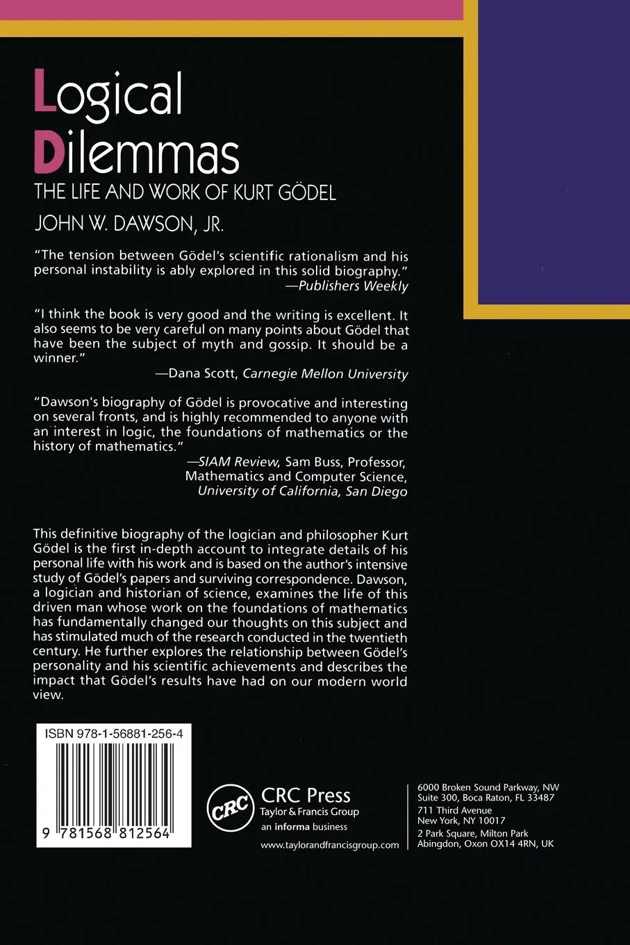 Rückseite: 9781568812564 | Logical Dilemmas | The Life and Work of Kurt Gödel | John Dawson