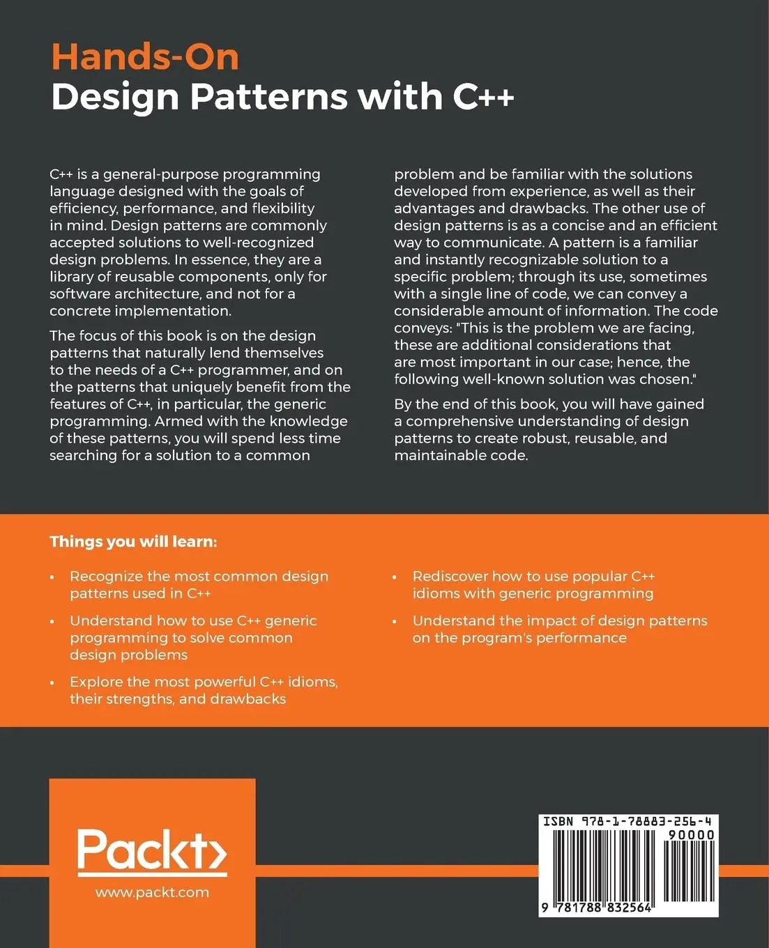 Rückseite: 9781788832564 | Hands-On Design Patterns with C++ | Fedor G. Pikus | Taschenbuch