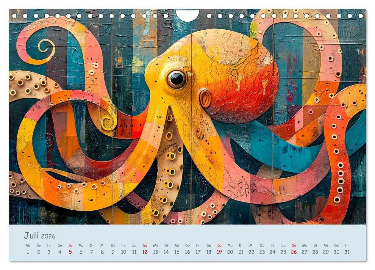 Bild: 9783457282564 | Ozean - Flossen, Schalen, Tentakel (Wandkalender 2026 DIN A4 quer),...