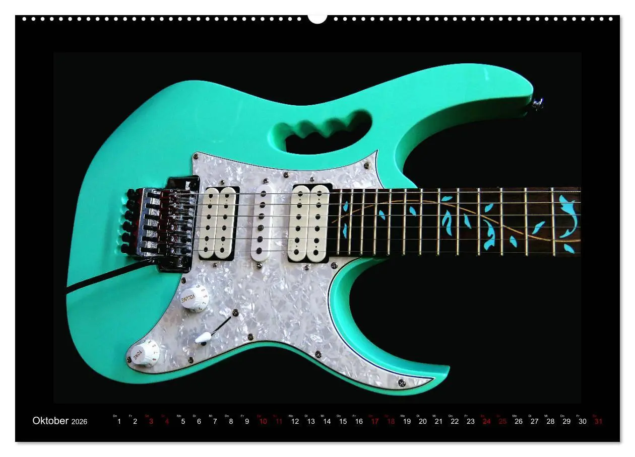 Bild: 9783457732564 | Rockgitarren im Blitzlicht (hochwertiger Premium Wandkalender 2026...