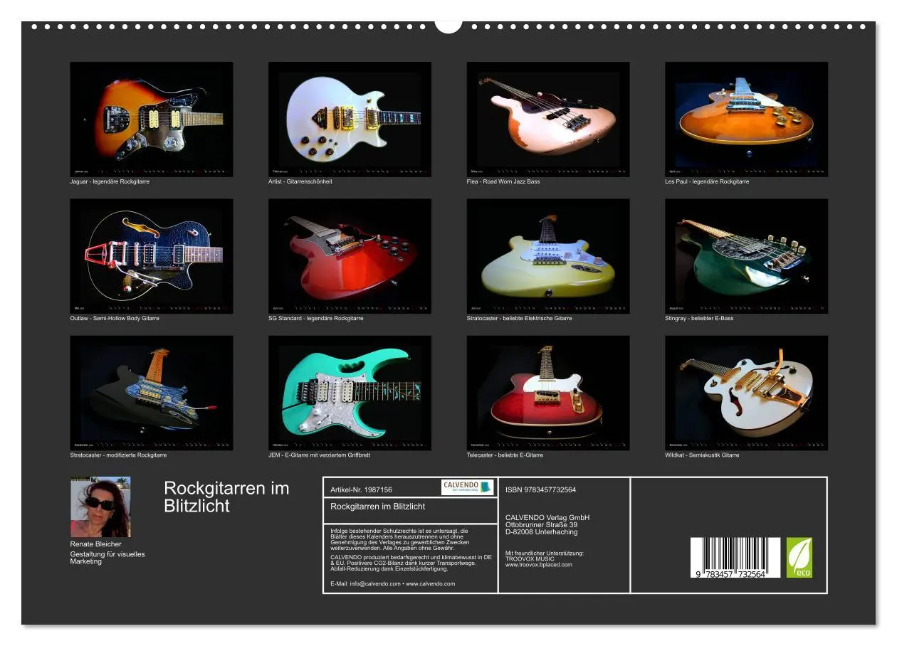 Bild: 9783457732564 | Rockgitarren im Blitzlicht (hochwertiger Premium Wandkalender 2026...